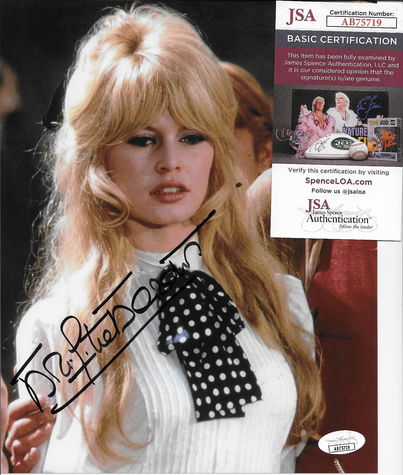 Signed Brigitte Bardot Autographed Original 8x10 Photo #1 w JSA Authentication