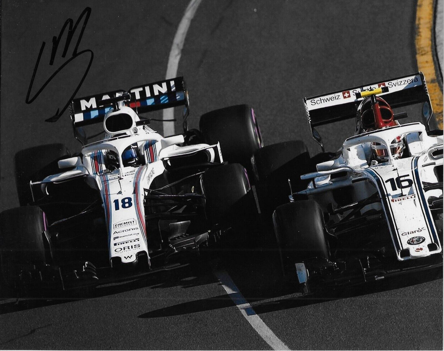 Photo originale signée Lance Stroll Williams Martini Racing Formule 1 8x10 #4