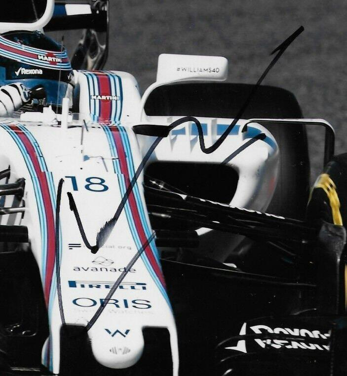 Signed Lance Stroll Williams Martini Racing Formula 1 8x10 Photo w SMALL SMUDGE