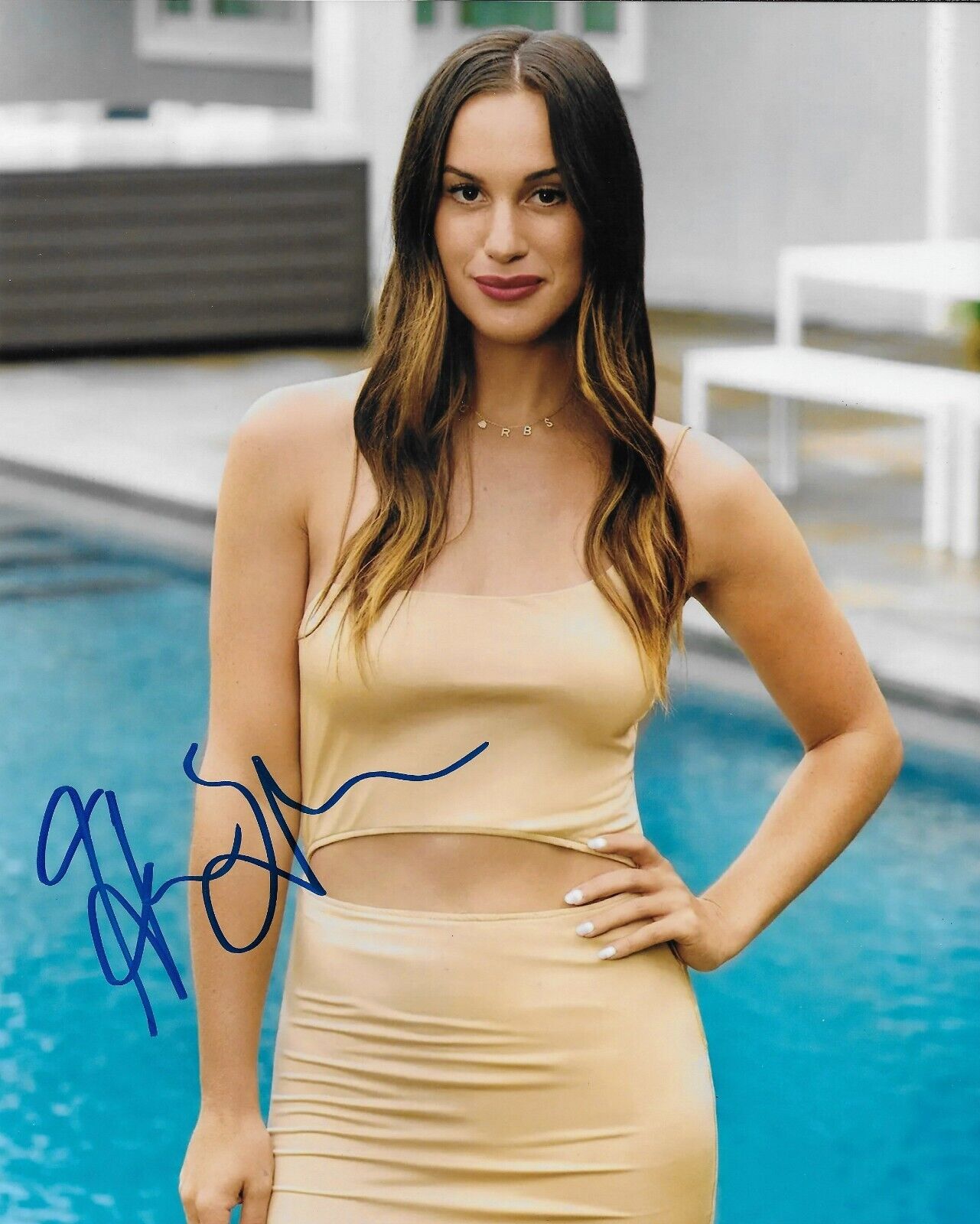 Photo autographiée 8x10 de la comédienne Hannah Berner Summer House #2 originale
