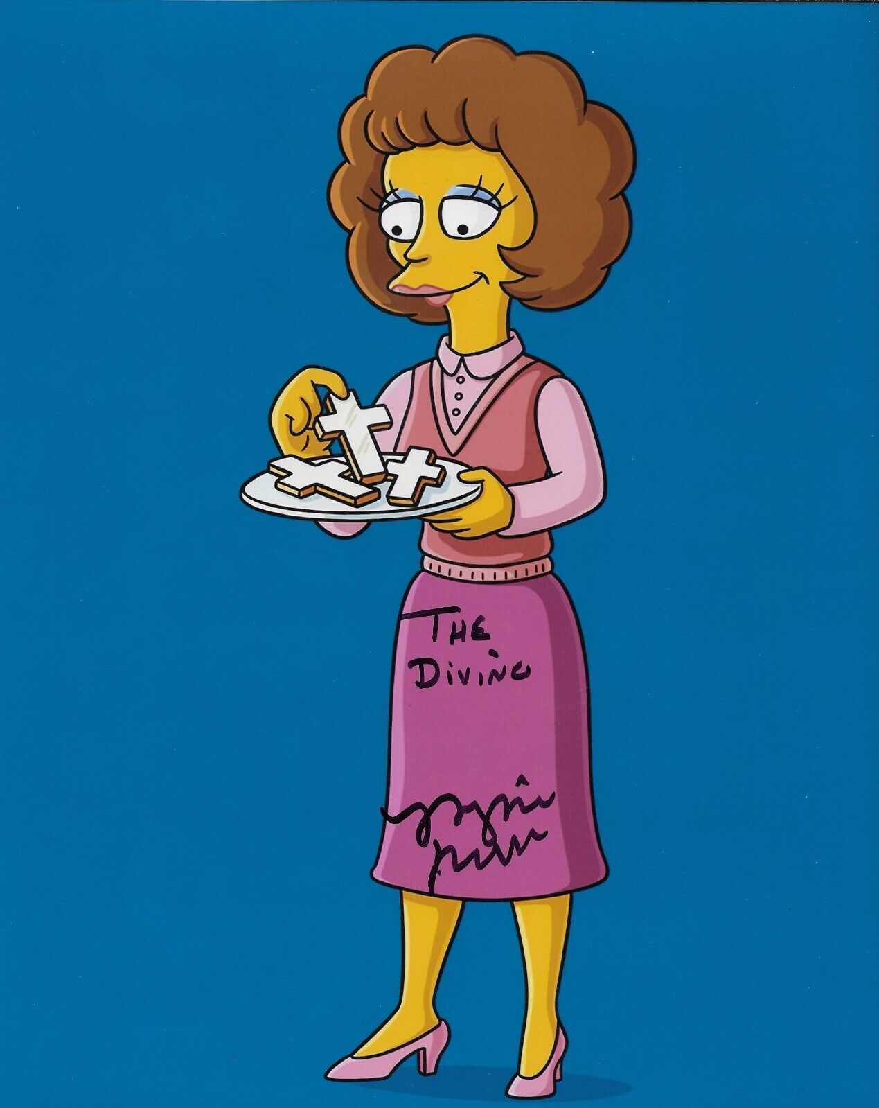 Photo dédicacée 8x10 des Simpsons signée Maggie Roswell #1 Original