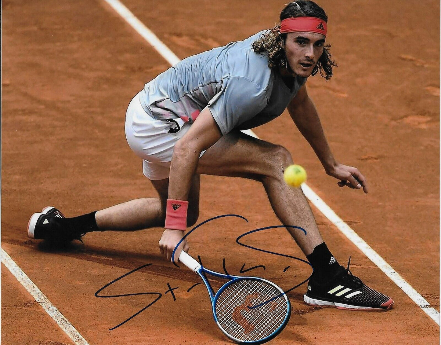 Photo dédicacée 8x10 de Stefanos Tsitsipas ATP Tennis #2 originale
