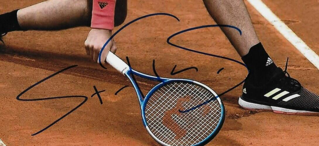 Photo dédicacée 8x10 de Stefanos Tsitsipas ATP Tennis #2 originale