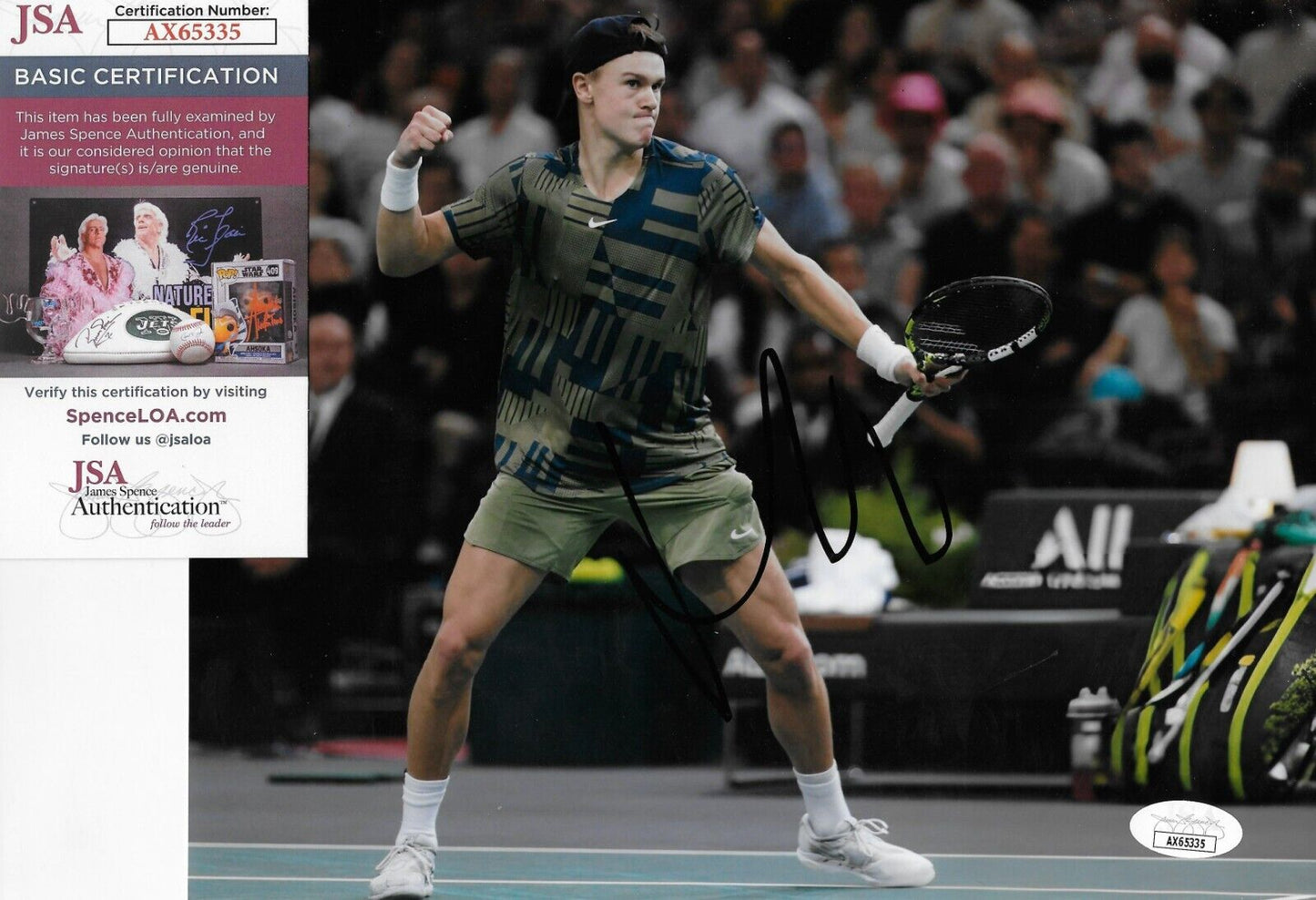 Photo originale signée Holger Rune ATP Tennis 8x10 #3 avec authentification JSA