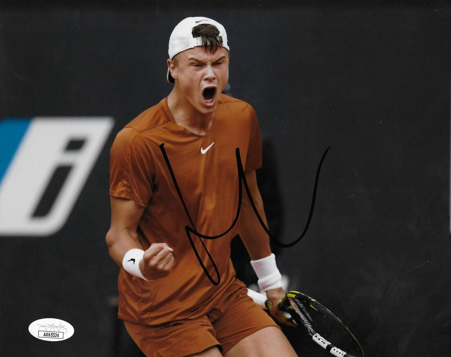 Photo originale signée Holger Rune ATP Tennis 8x10 #4 avec authentification JSA