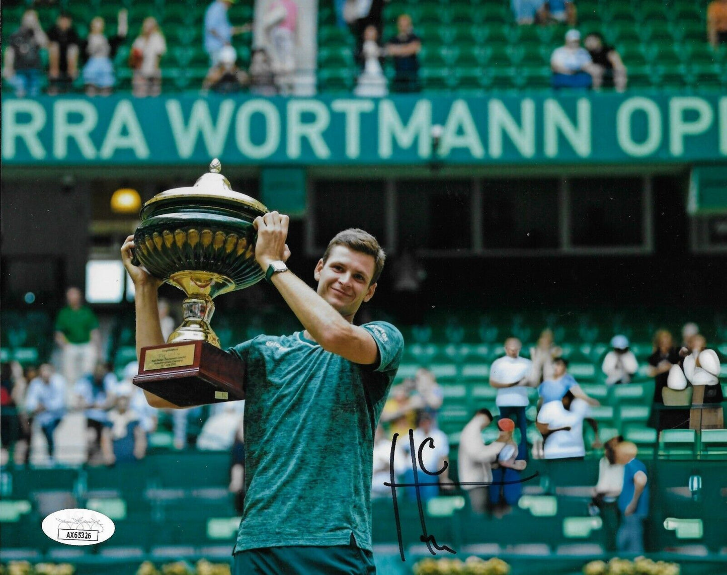 Photo originale signée Hubert Hurkacz ATP Tennis 8x10 #3 avec authentification JSA