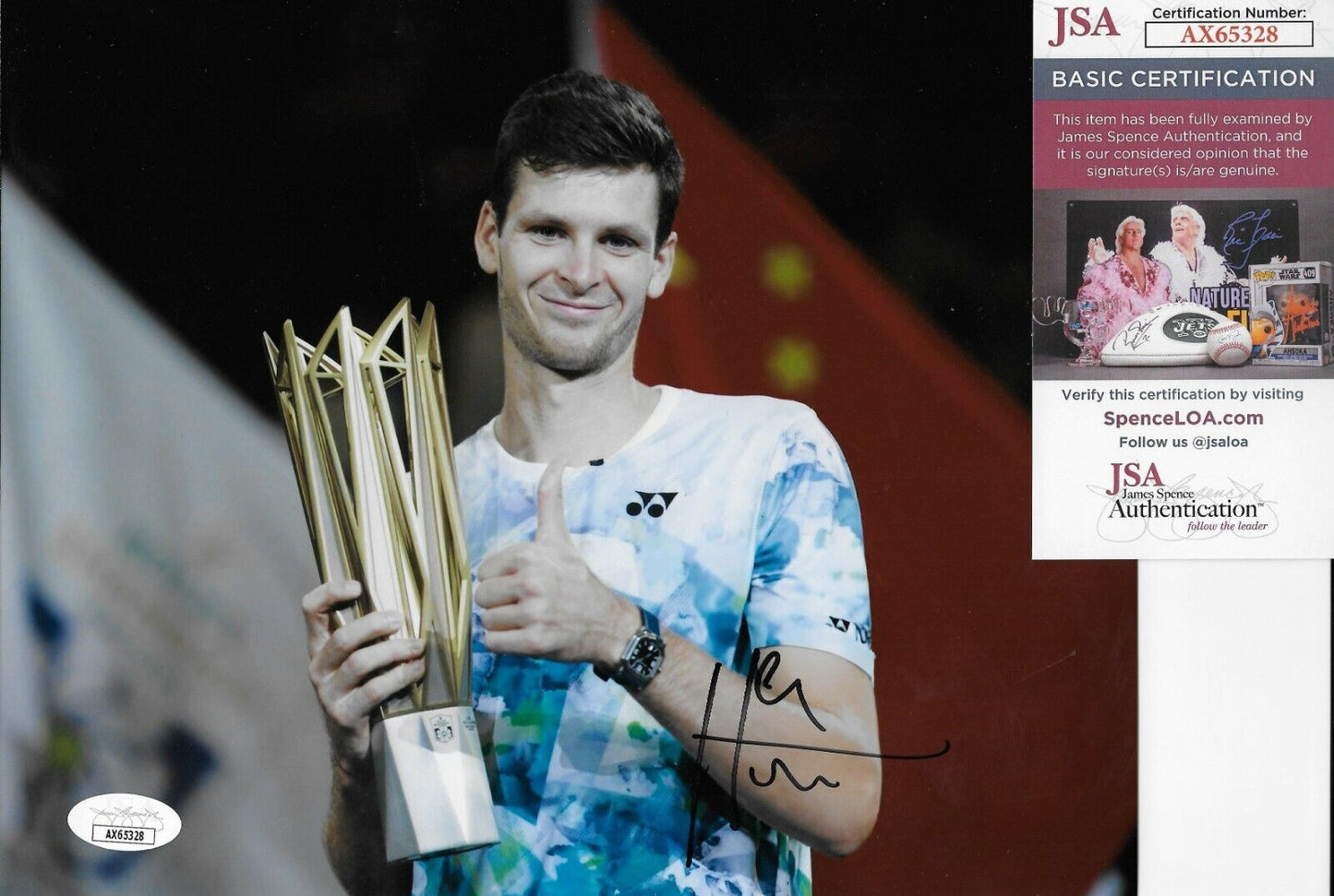 Photo 8x10 originale signée Hubert Hurkacz ATP Tennis #5 avec authentification JSA