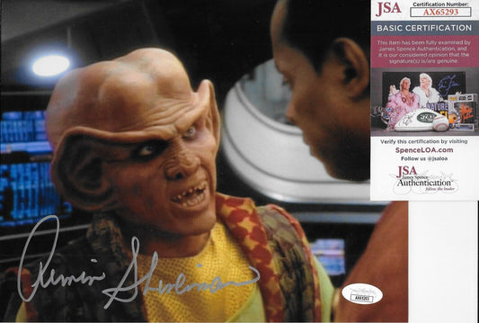 Photo originale 8x10 signée Armin Shimerman de Star Trek #1 Authentification JSA
