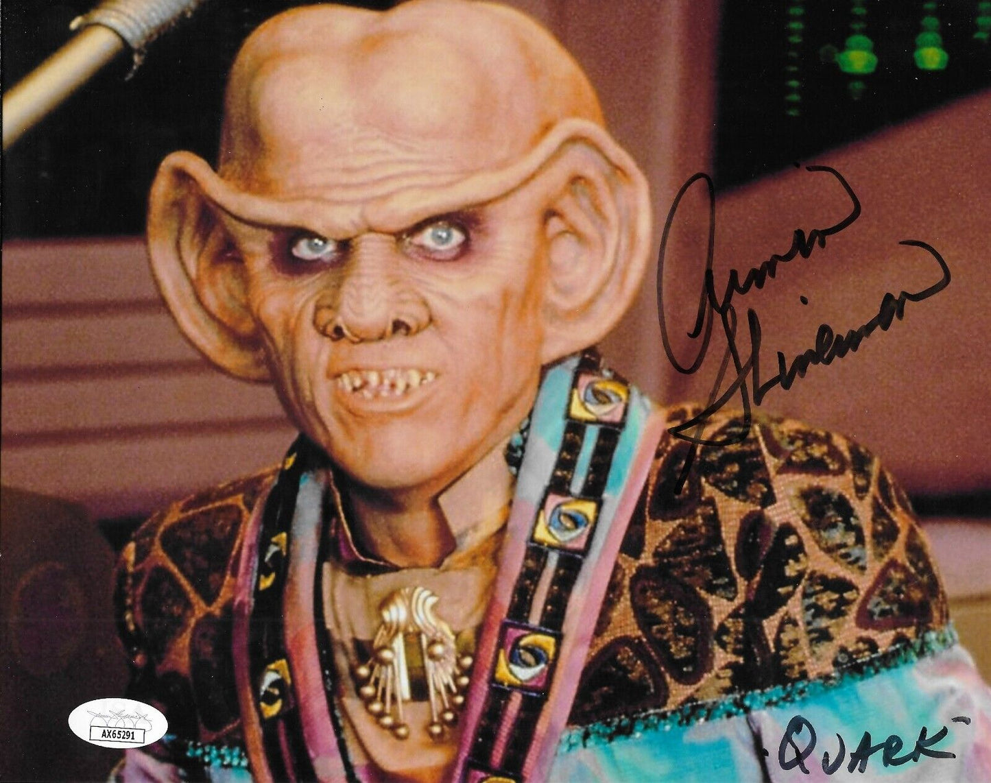 Photo originale 8x10 signée Armin Shimerman de Star Trek #3 Authentification JSA