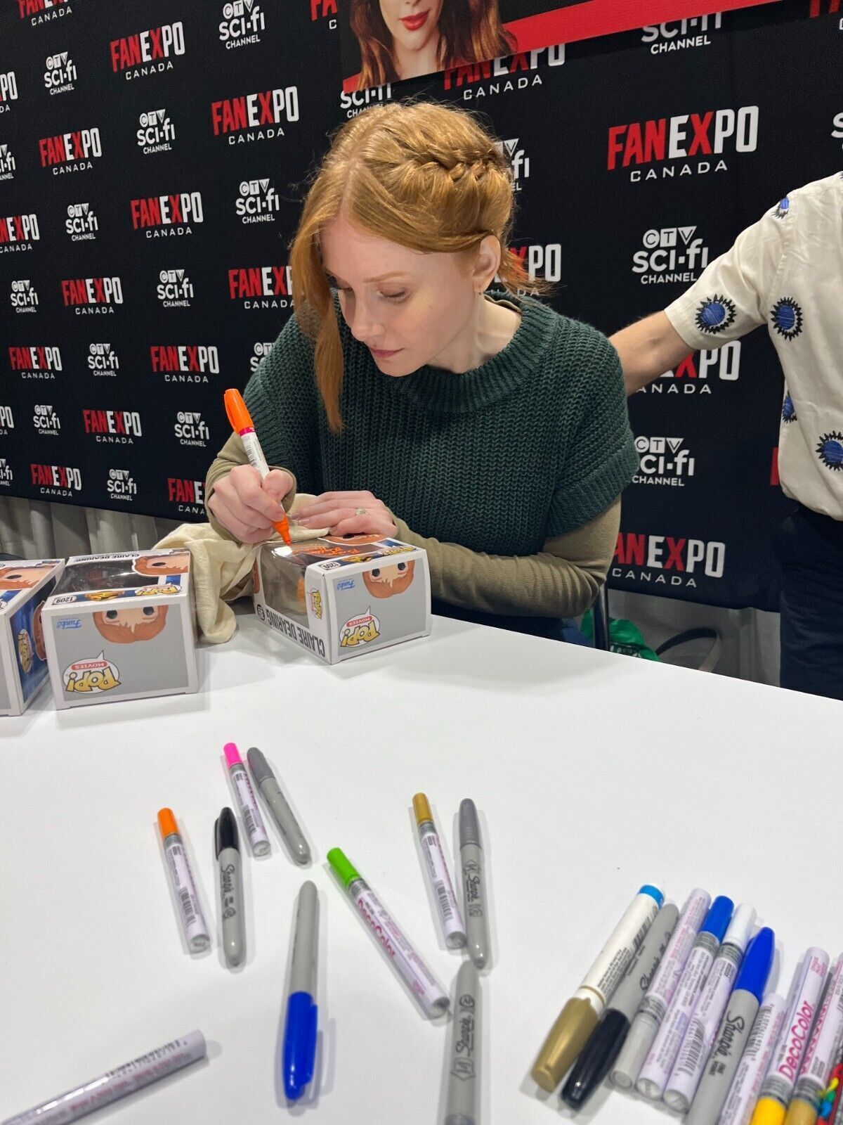 Signed Bryce Dallas Howard autographed Jurassic park Clare Funko Pop JSA Proof