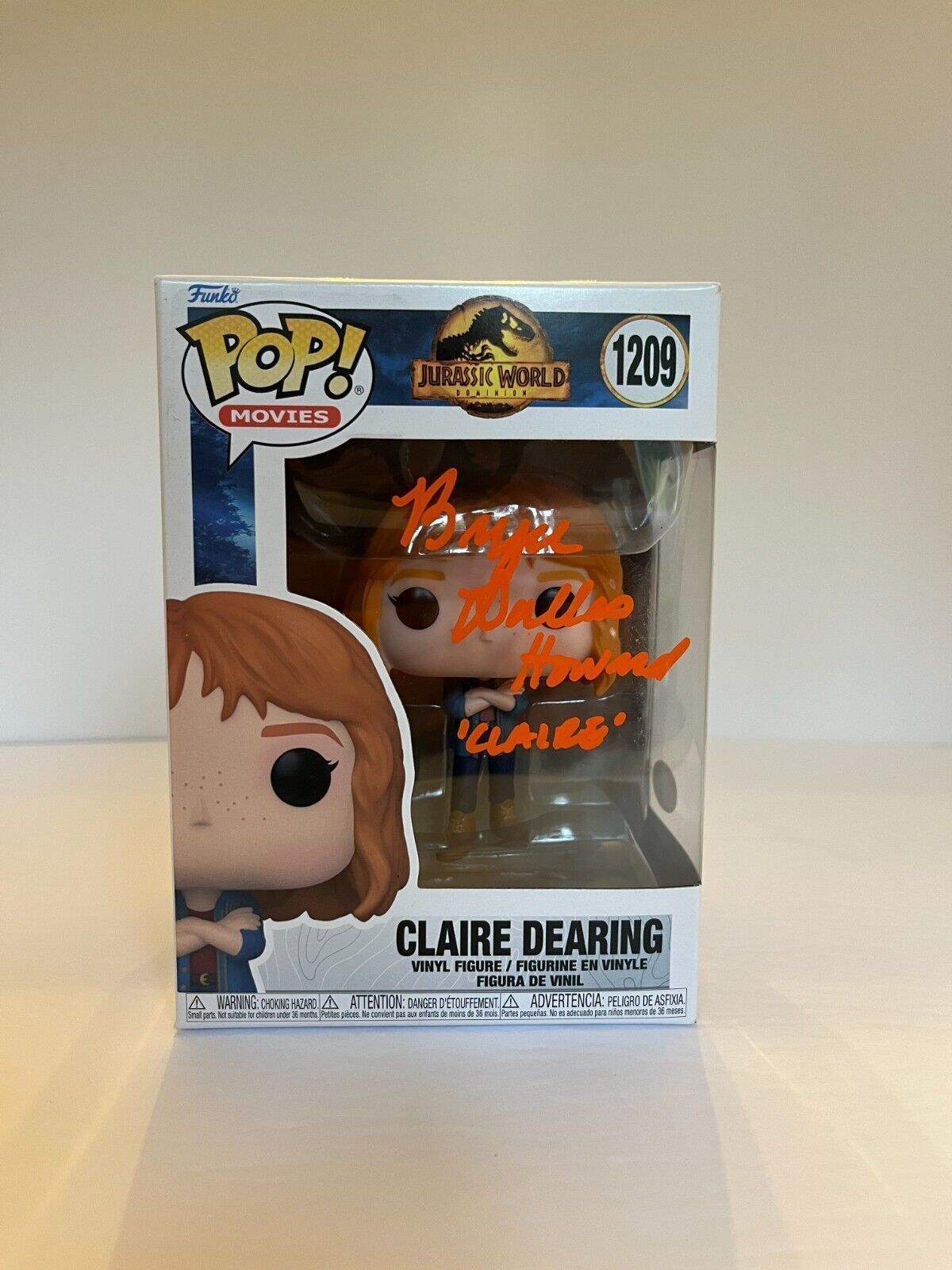 Signed Bryce Dallas Howard autographed Jurassic park Clare Funko Pop JSA Proof
