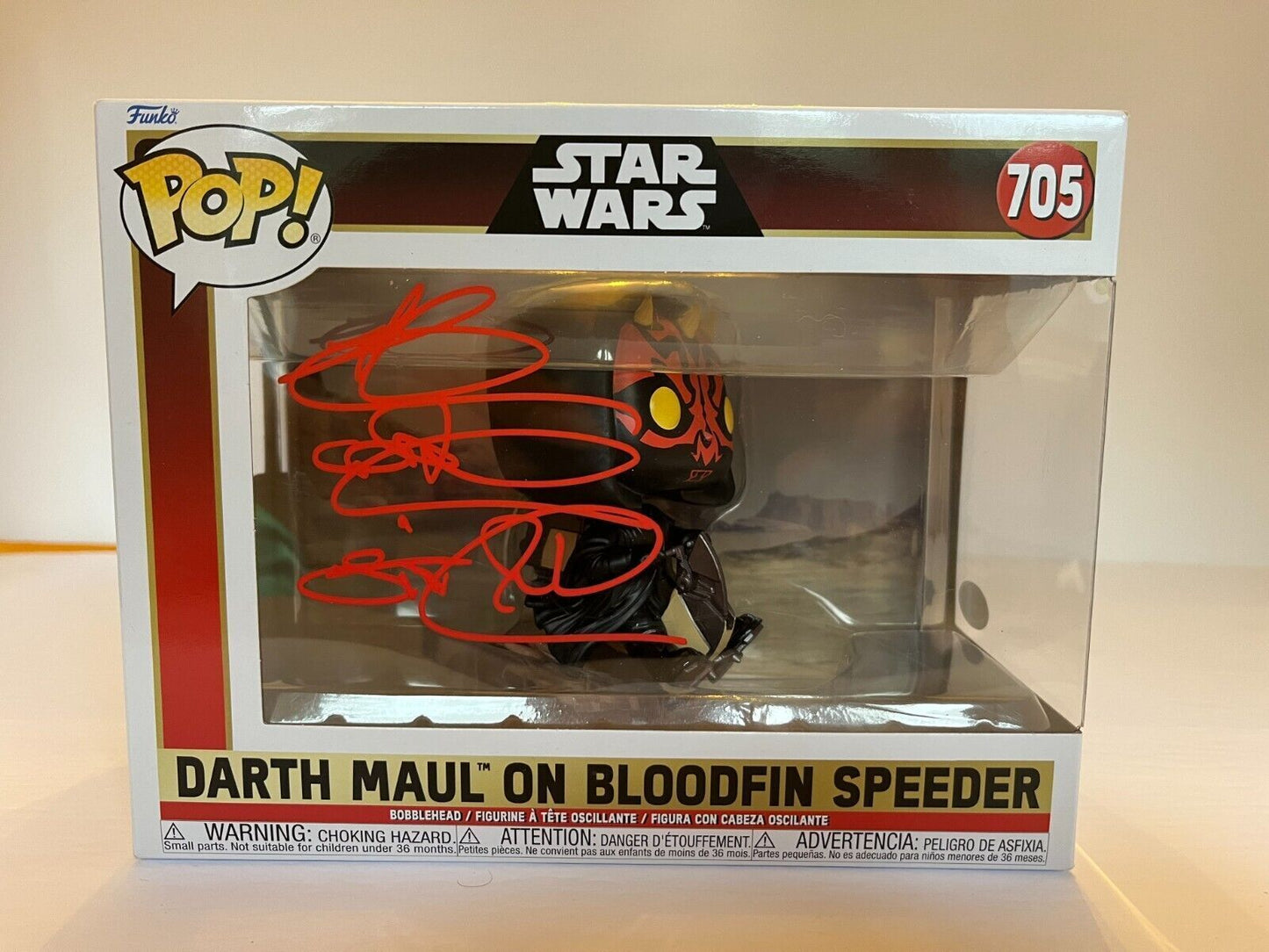 Signed Ray Park autographed Star Wars Darth Maul Funko Pop JSA Cert