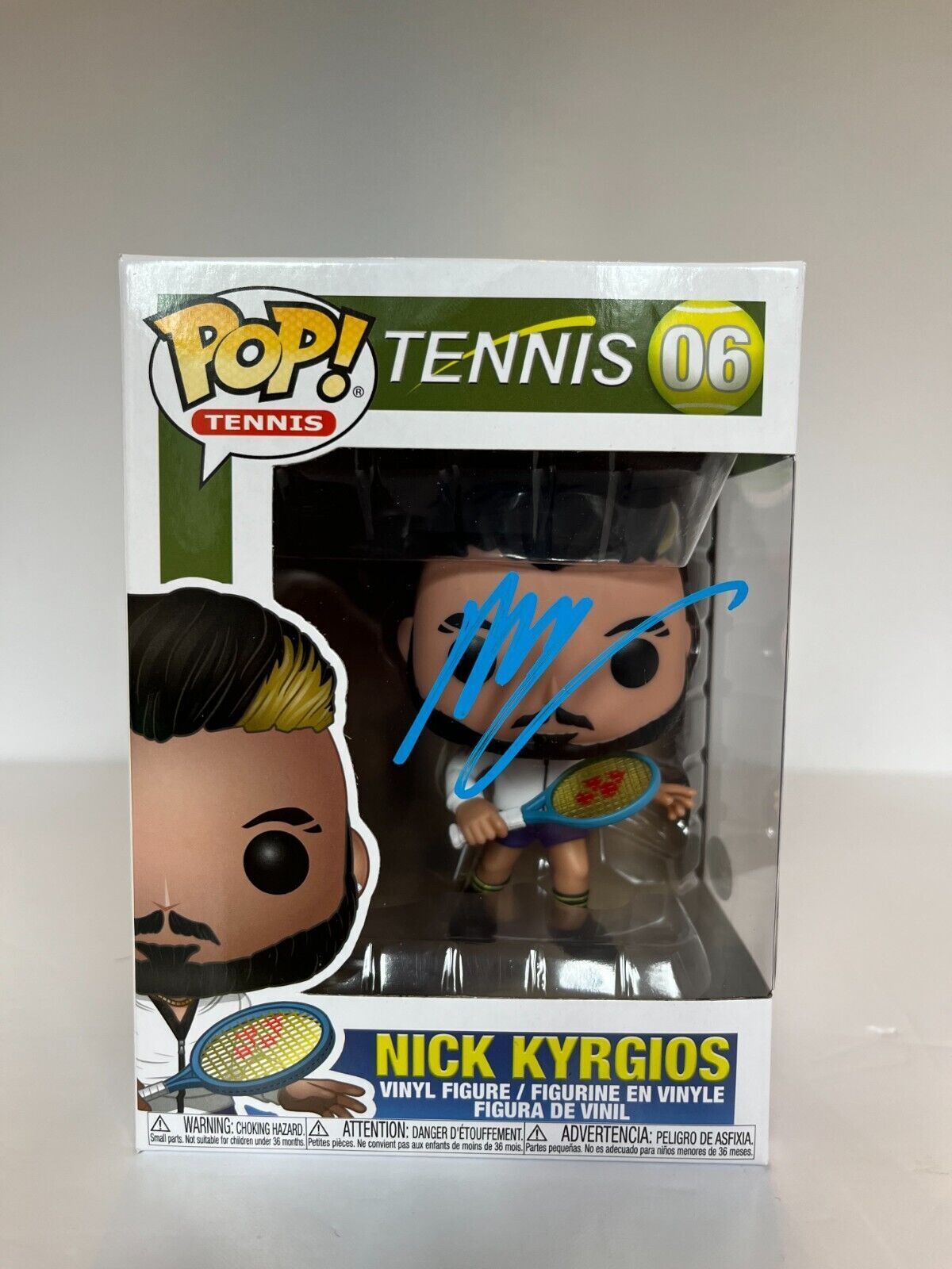 Funko Pop Tennis autographié par Nick Kyrgios, certificat JSA