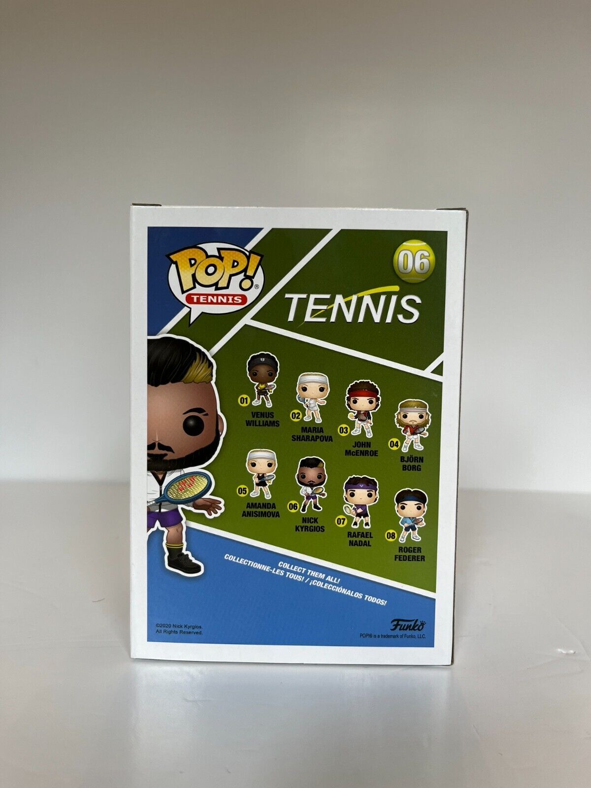 Funko Pop Tennis autographié par Nick Kyrgios, certificat JSA