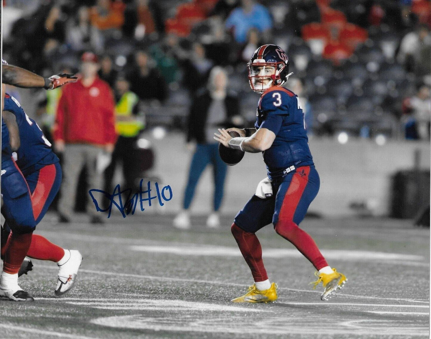Photo autographiée 8x10 de Davis Alexander des Alouettes de Montréal #1