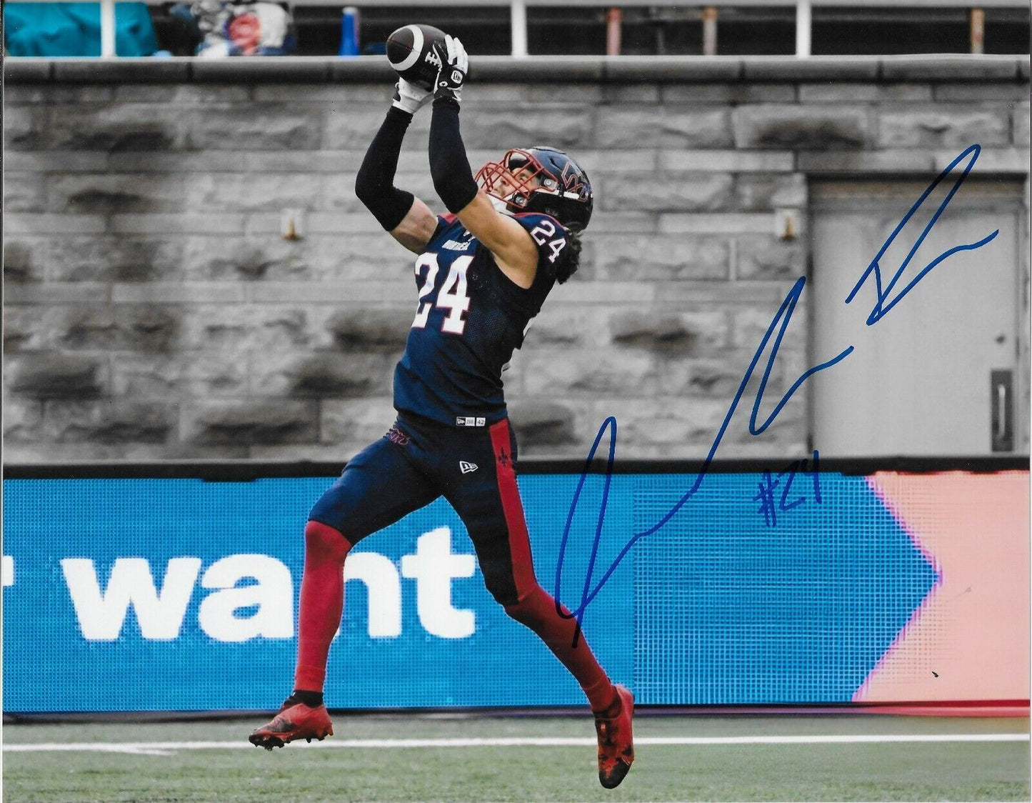 Photo autographiée 8x10 des Alouettes de Montréal #2 par Marc-Antoine Dequoy