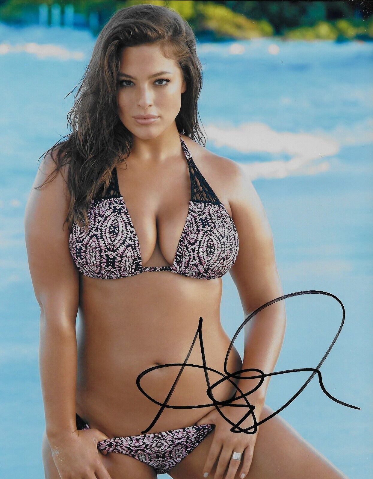 Signed Ashley Graham Model Sports Illustrated Swimsuit 8x10 Photo #4 Original