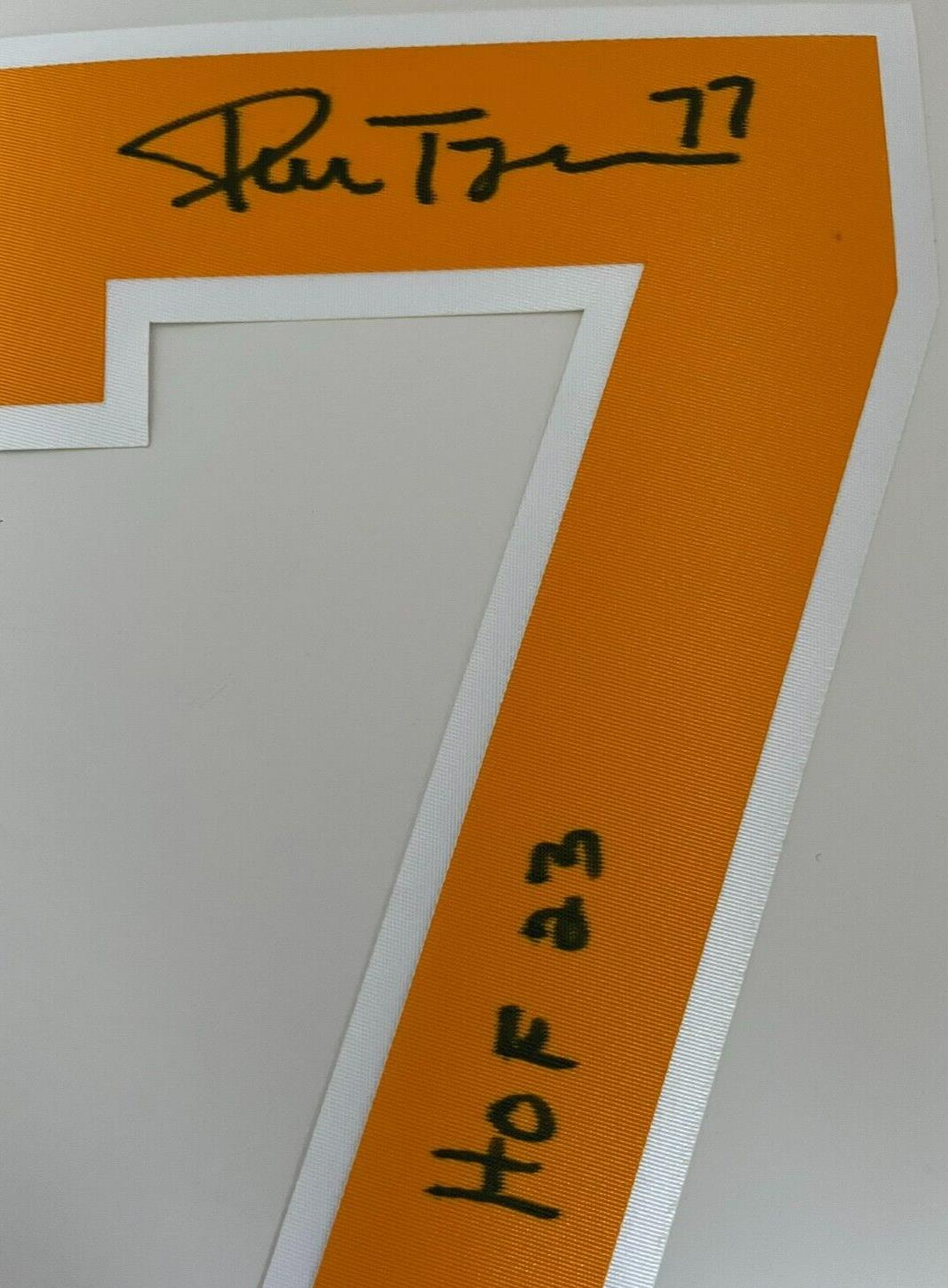 Maillot numéro 7 des Sabres de Buffalo signé Pierre Turgeon avec inscription HOF 23 et JSA