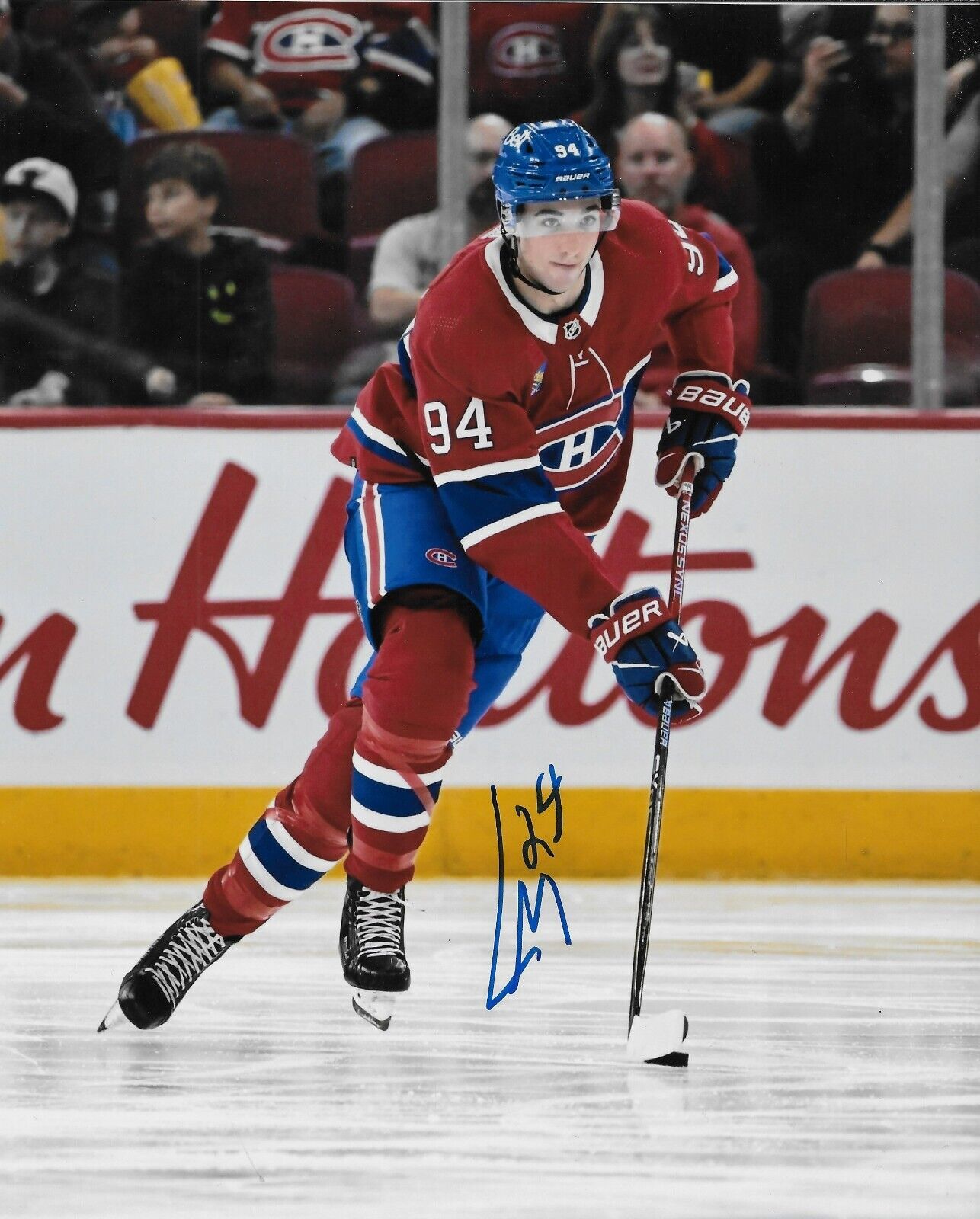 Signed Logan Mailloux Montreal Canadiens Autographed 8x10 Photo #1 Original