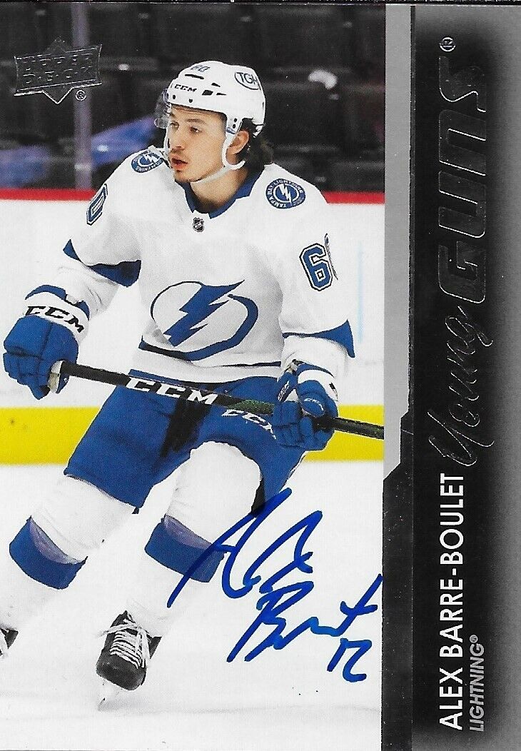 Signed Alex Barre Boulet 21-22 UD Young Guns Tampa Bay Lightning Rookie Card #2