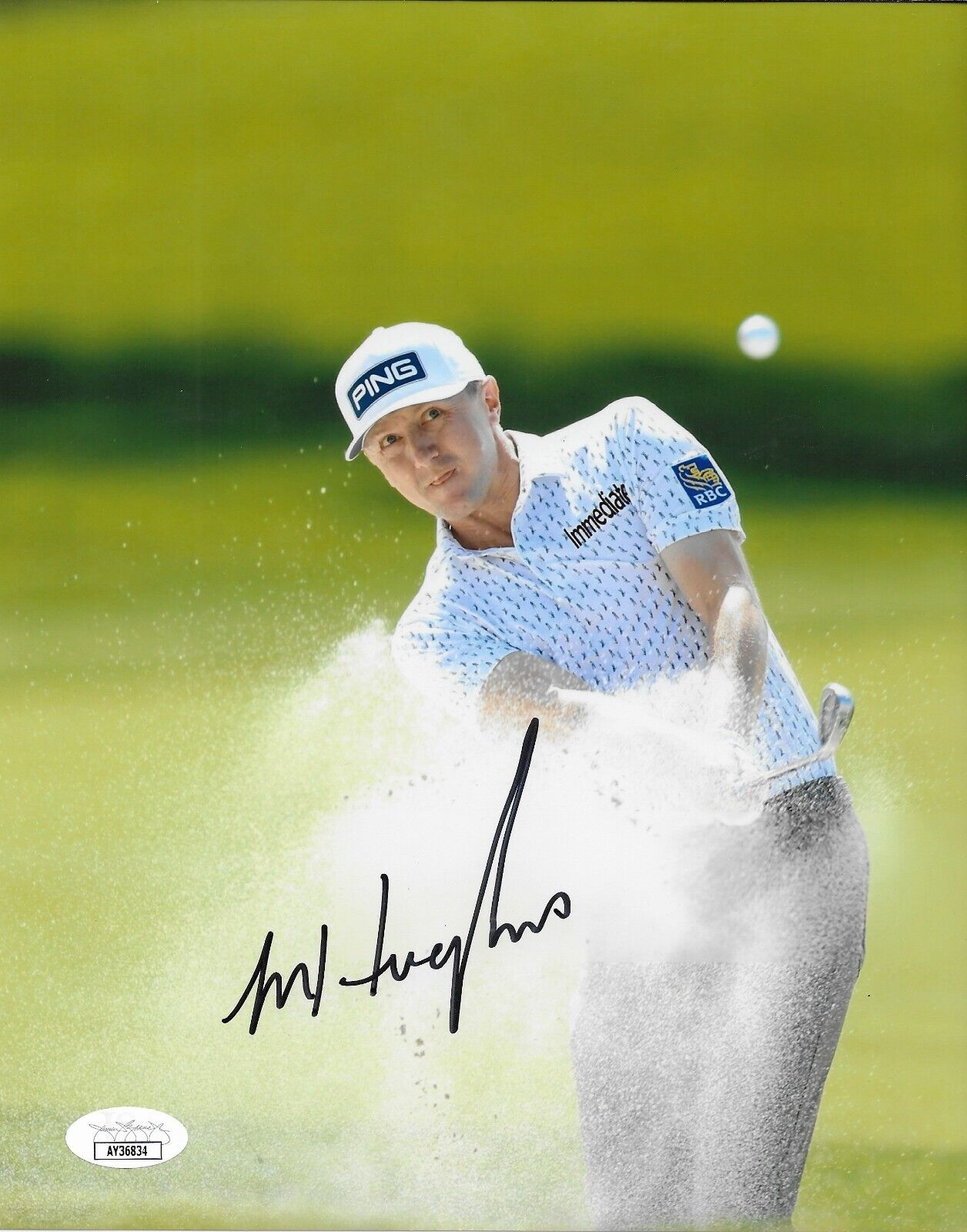 Photo autographiée 8x10 de Mackenzie Hughes PGA Golf n° 2 avec authentification JSA