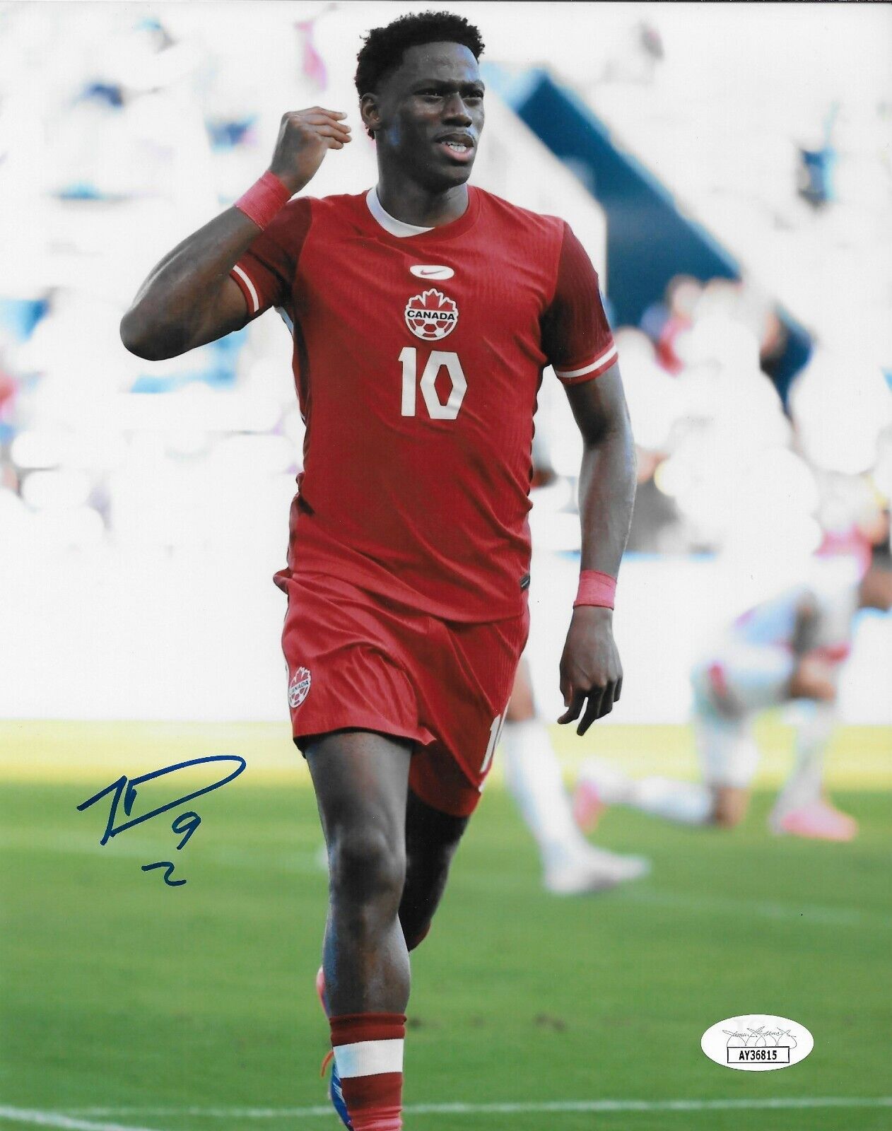 Photo 8x10 signée Jonathan David FC Team Canada Soccer #1 avec authentification JSA