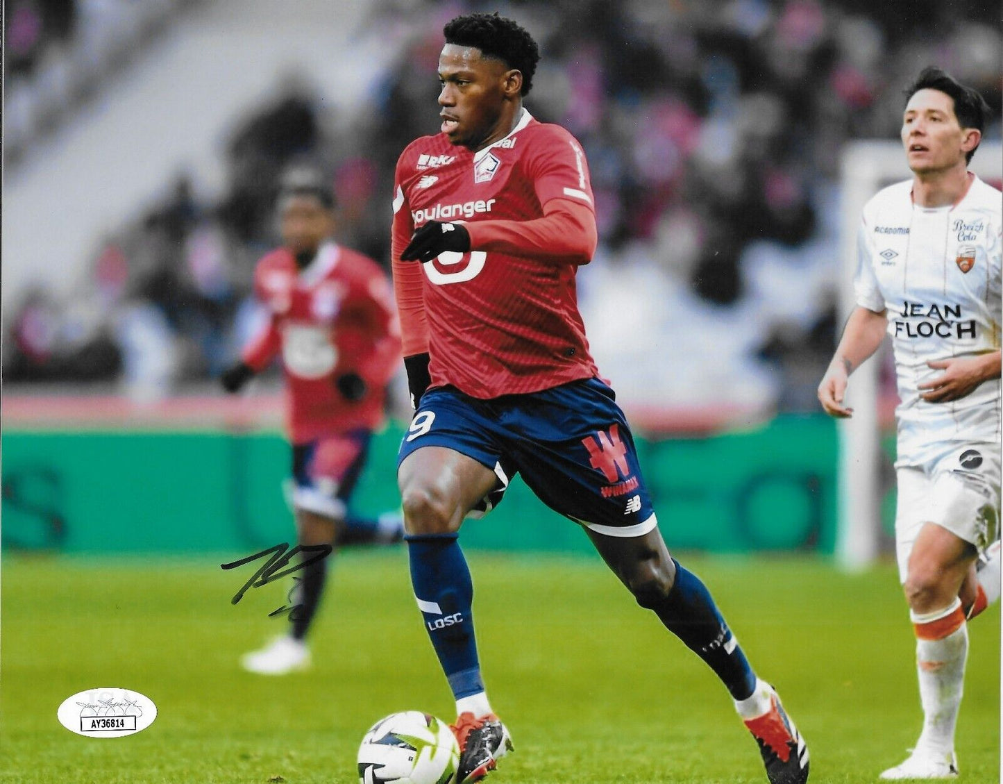 Signed Jonathan David FC Lille Soccer 8x10 Photo #4 with JSA Authentication