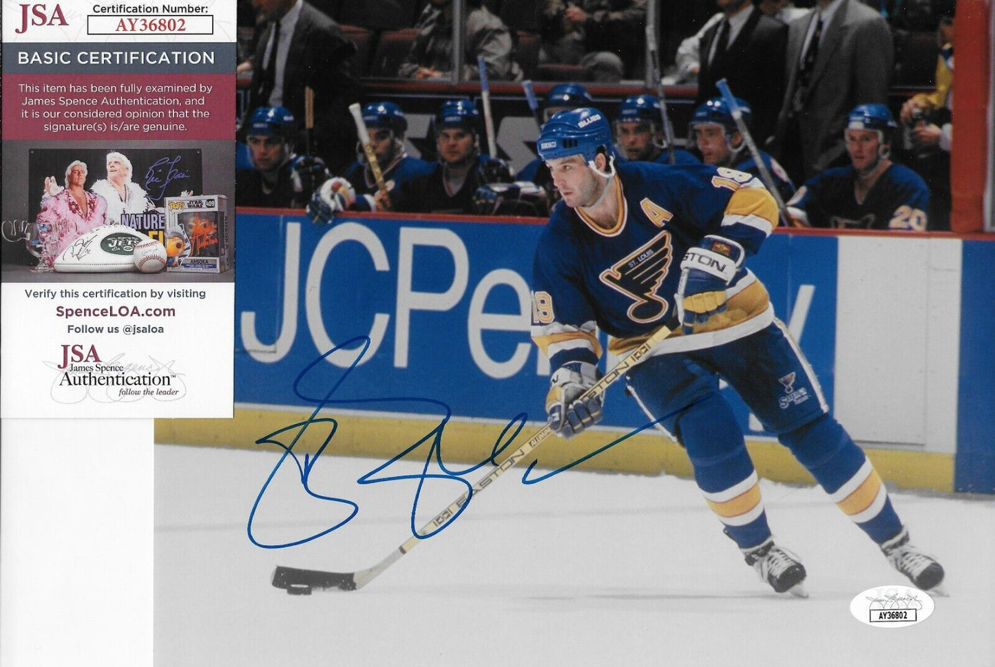 Signed Brendan Shanahan St. Louis Blues 8x10 Photo #3 with JSA Authentication