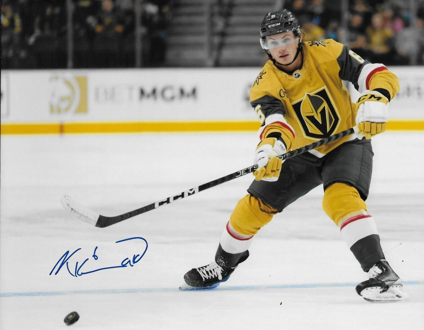 Photo 8x10 autographiée par Kaedan Korczak Vegas Golden Knights #1 Original