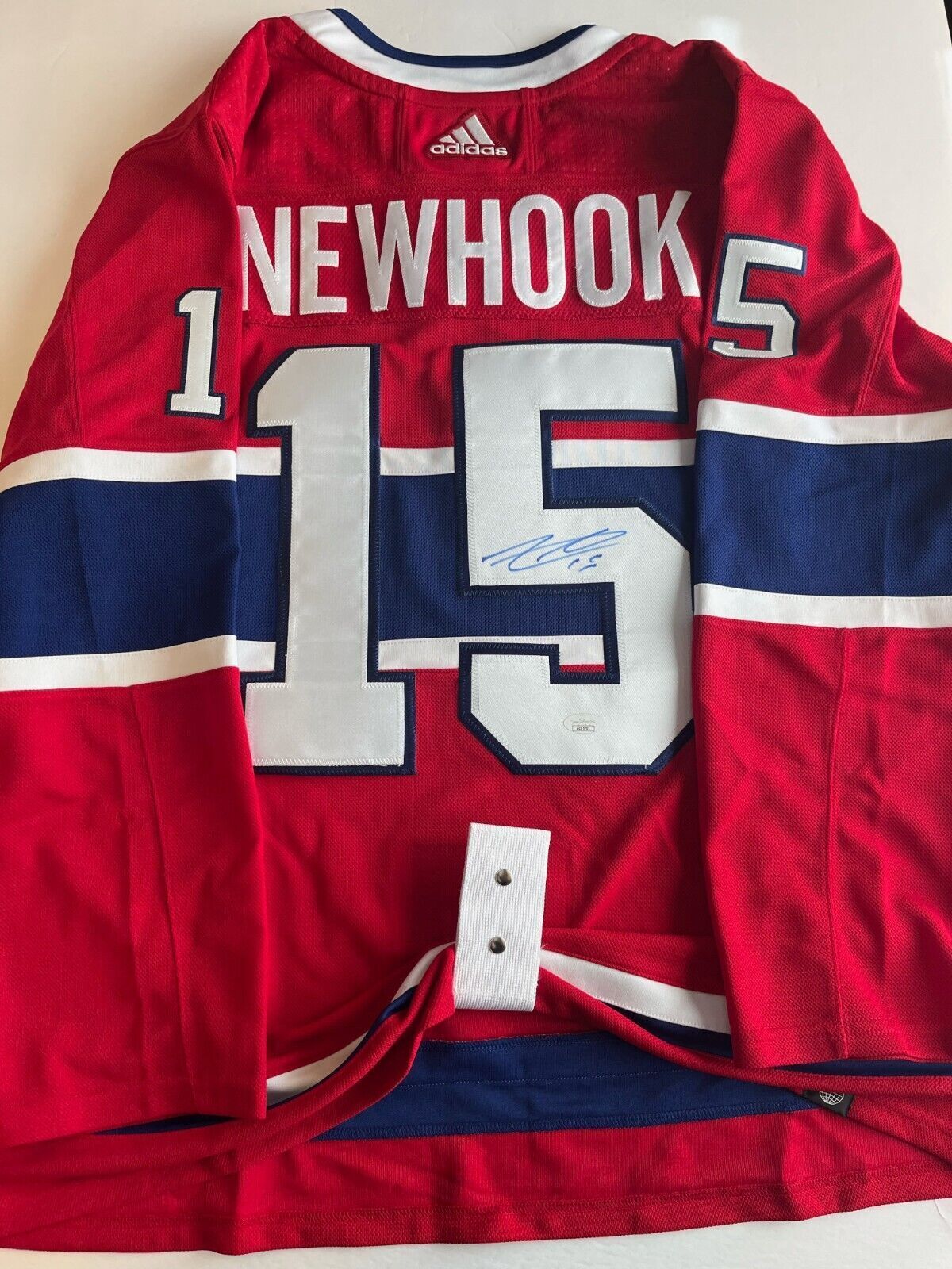 Maillot Adidas authentique signé par Alex Newhook des Canadiens de Montréal avec JSA