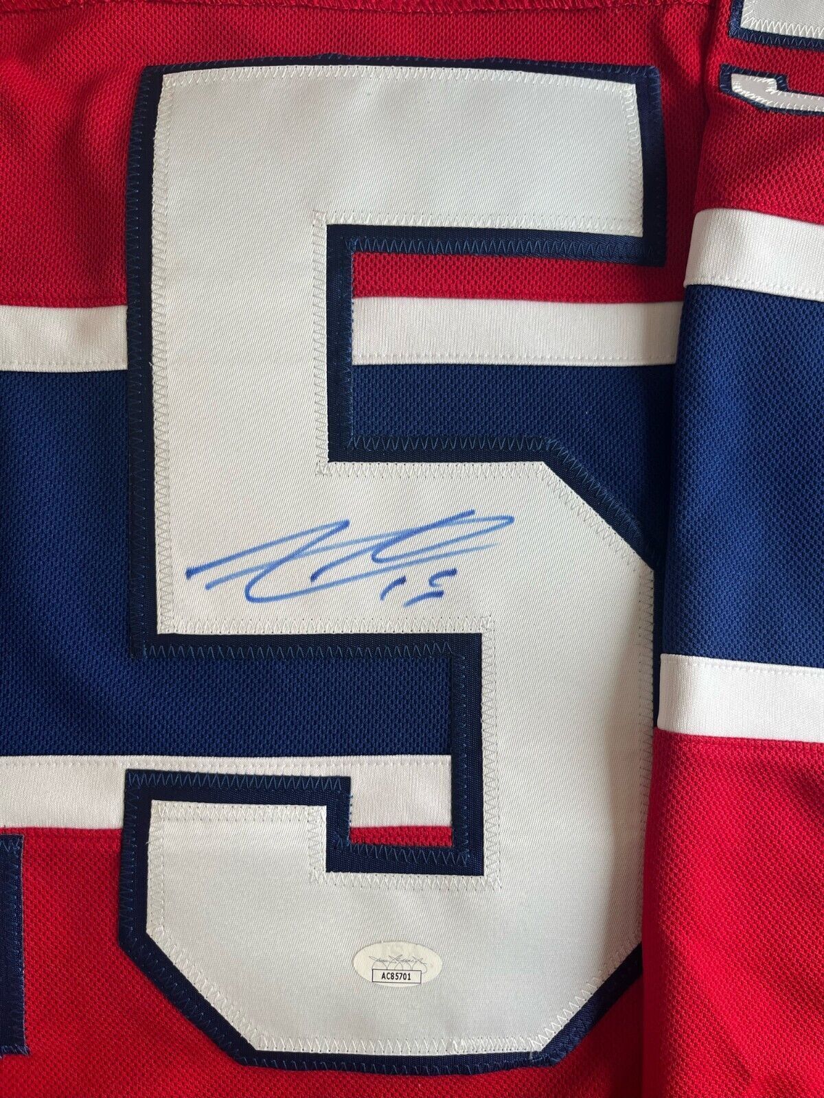 Maillot Adidas authentique signé par Alex Newhook des Canadiens de Montréal avec JSA