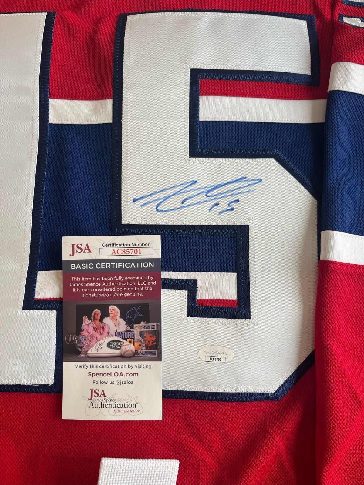 Maillot Adidas authentique signé par Alex Newhook des Canadiens de Montréal avec JSA
