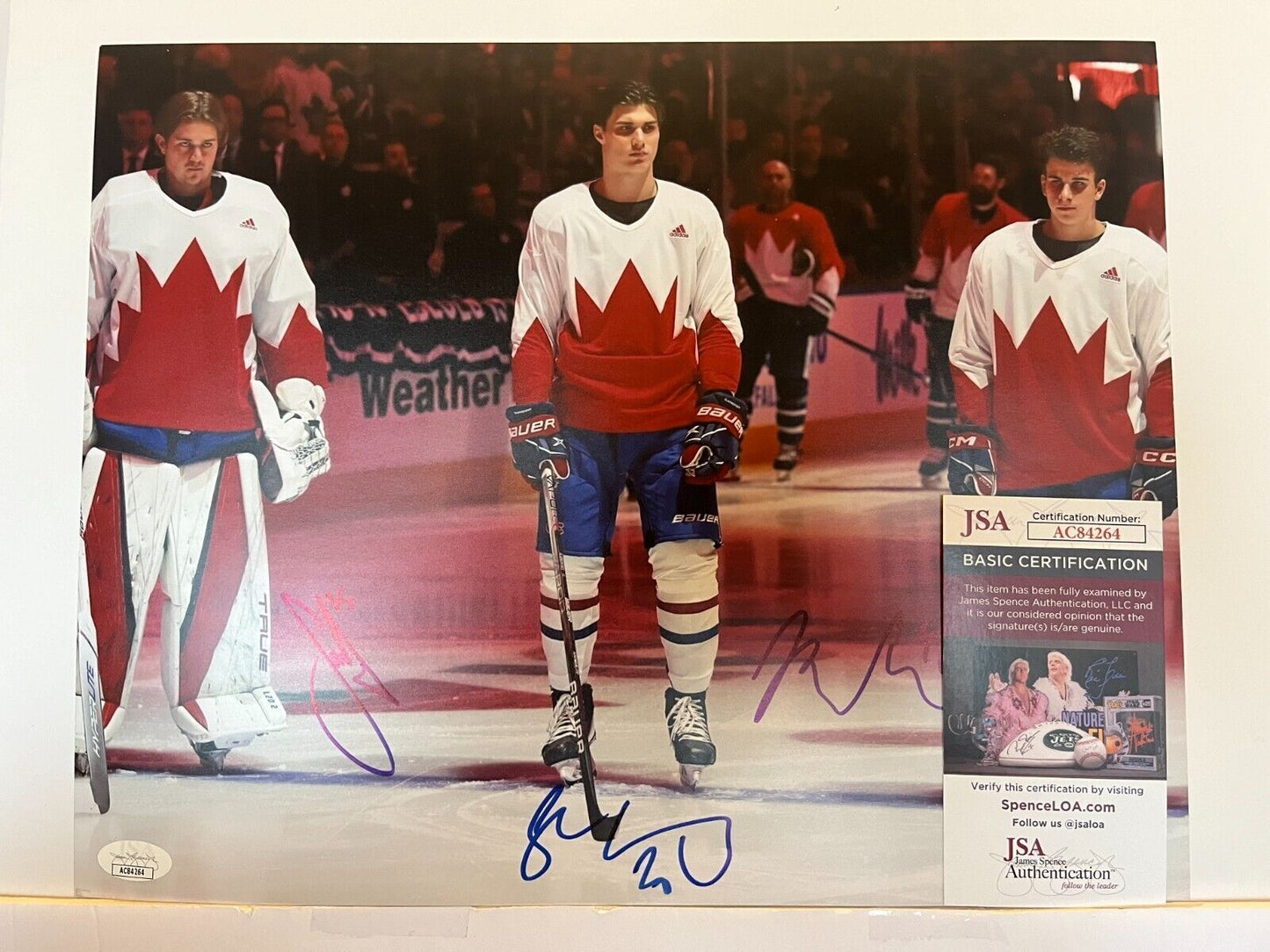Signed Juraj Slafkovsky Sam Montembeault Filip Mesar 72 Canada 11x14 Photo JSA