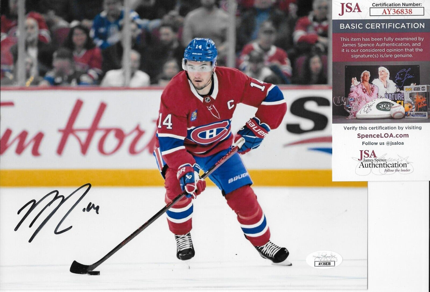 Photo 8x10 signée par Nick Suzuki des Canadiens de Montréal #7 Authentification originale JSA