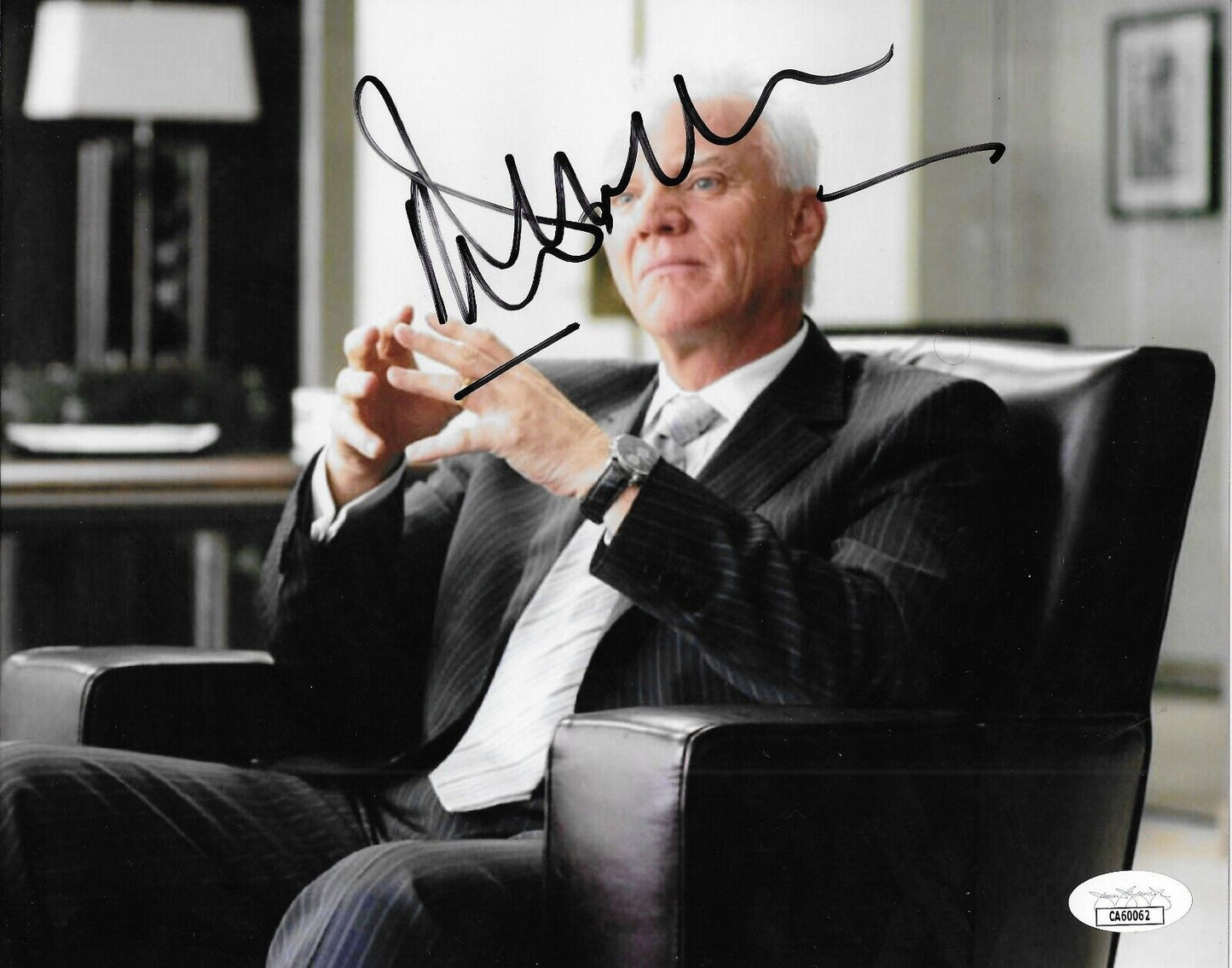 Signed Malcolm McDowell Entourage Autographed 8x10 Photo #1 w JSA Authentication