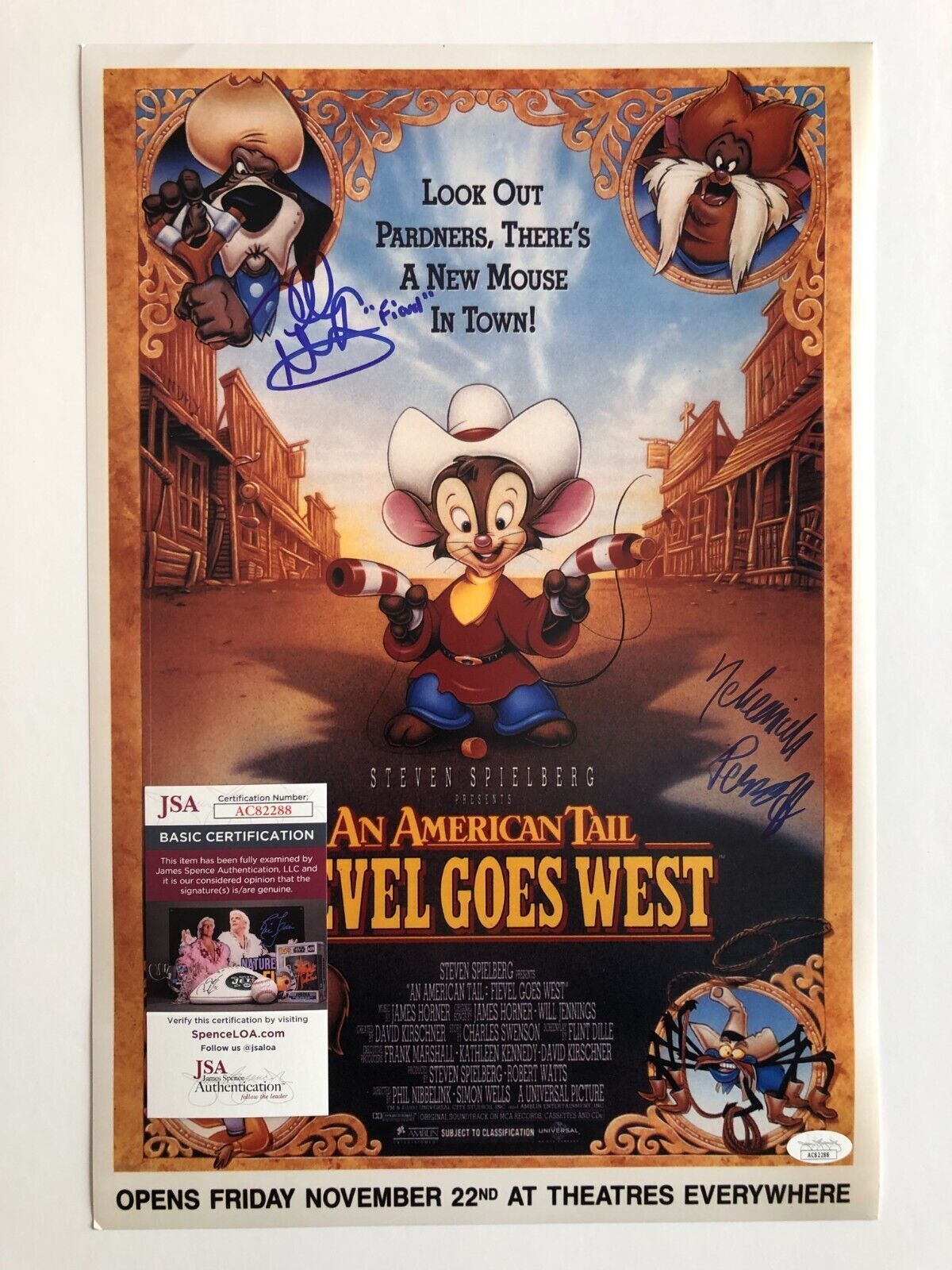 Signed Nehemiah Persoff Phillip Glasser An American Tail 12x18 photo 2 with JSA