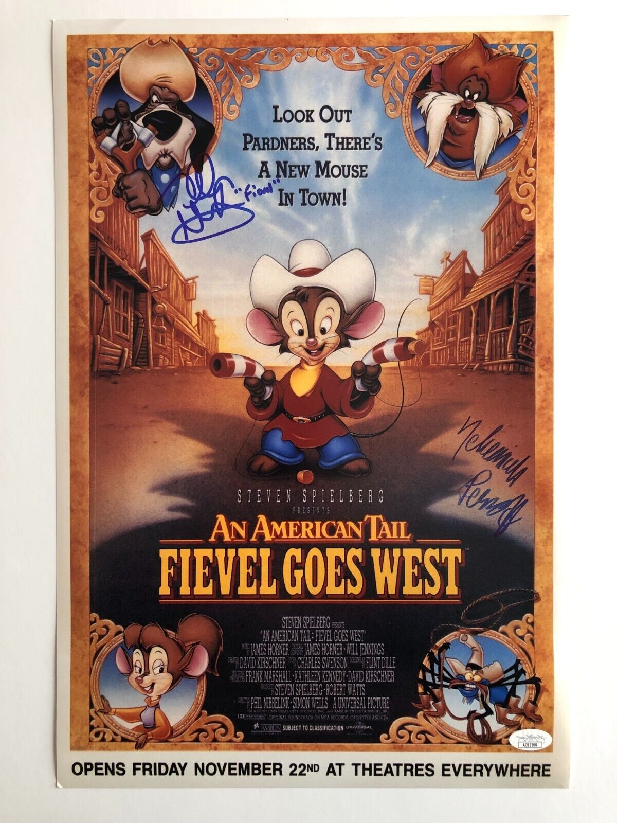 Signed Nehemiah Persoff Phillip Glasser An American Tail 12x18 photo 2 with JSA