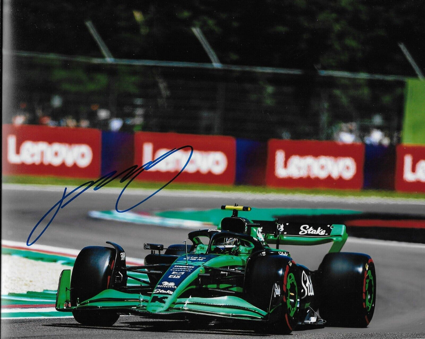 Signed Zhou Guanyu Formula 1 Kick Sauber Ferrari Racing 8x10 Photo #5 Original
