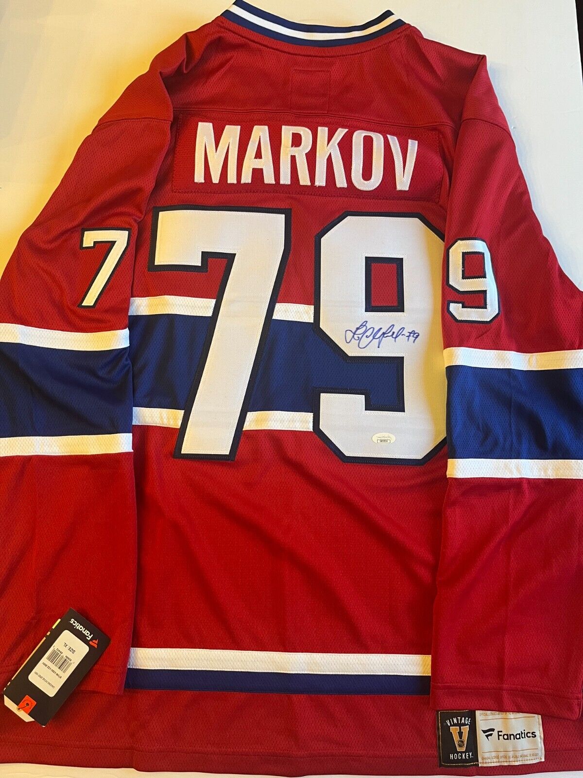 Maillot autographié par Andre Markov des Canadiens de Montréal Fanatics JSA