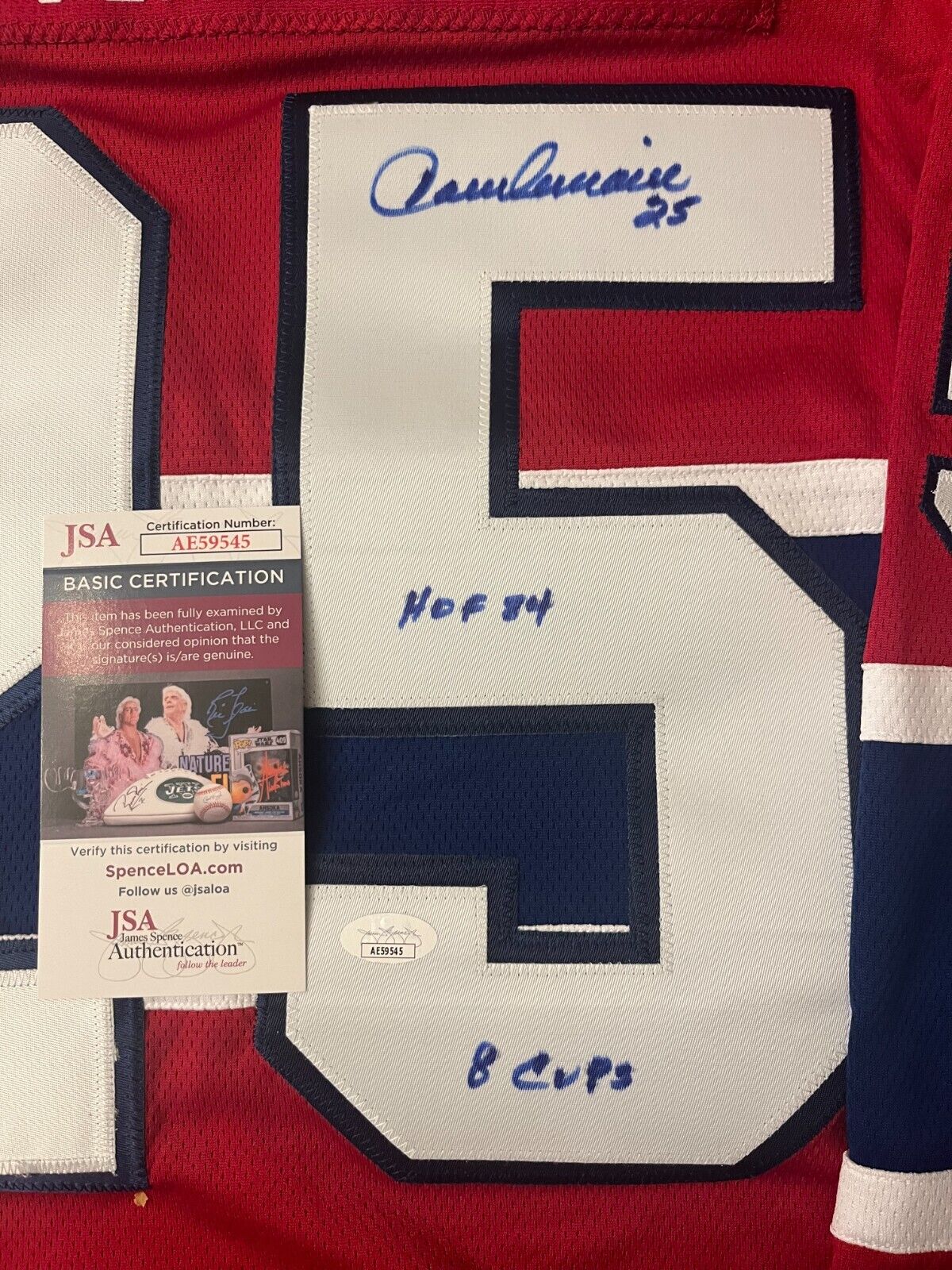Autographed Fanatics Montreal Canadiens HOF Jacques Lemaire Jersey JSA 2 Insc