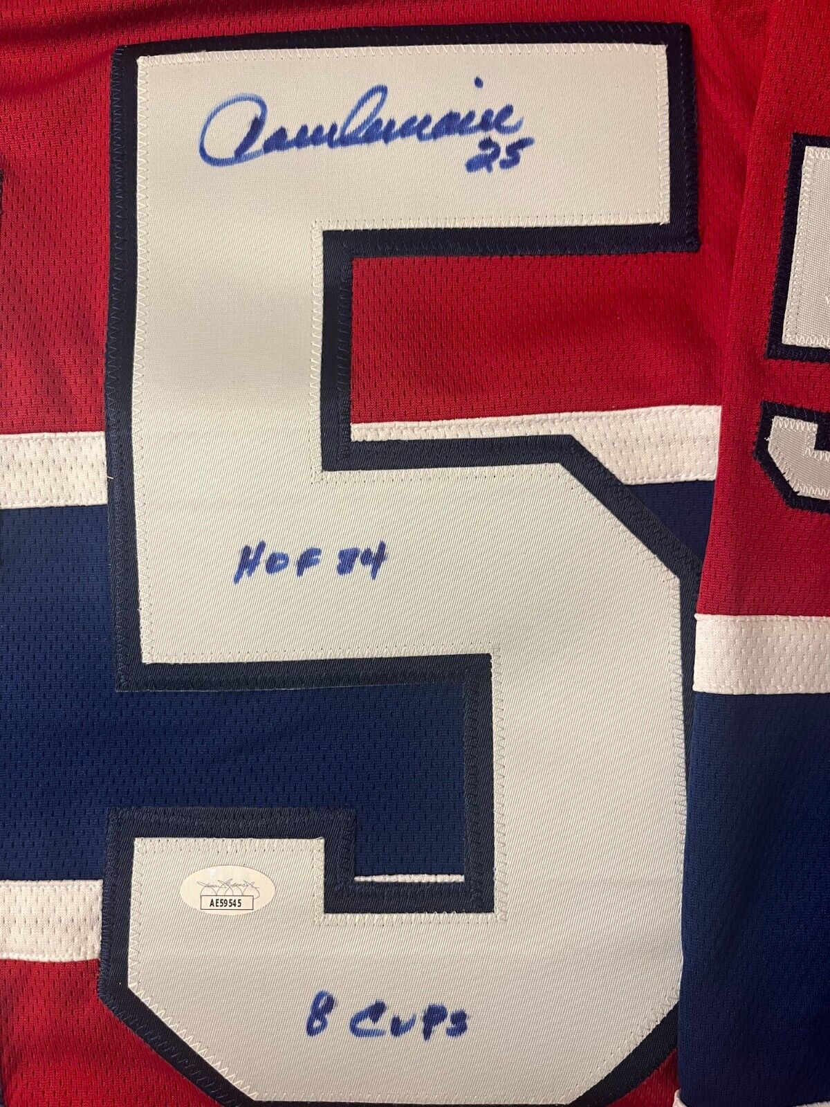 Autographed Fanatics Montreal Canadiens HOF Jacques Lemaire Jersey JSA 2 Insc