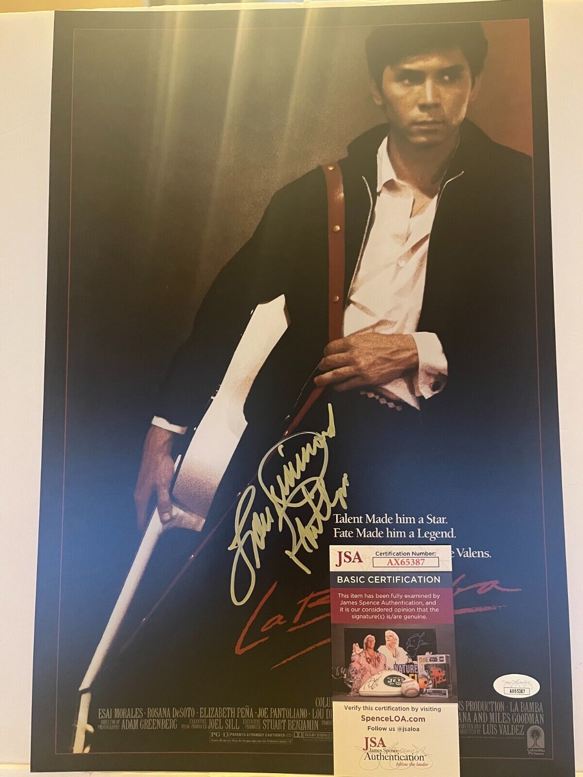Signed La Bamba 12x18 Photo Actor Lou Diamond Phillips JSA