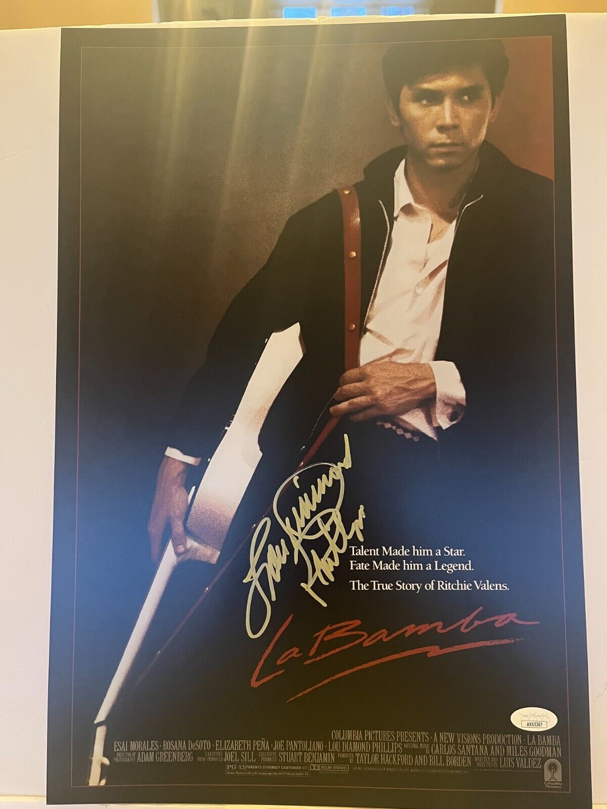 Signed La Bamba 12x18 Photo Actor Lou Diamond Phillips JSA