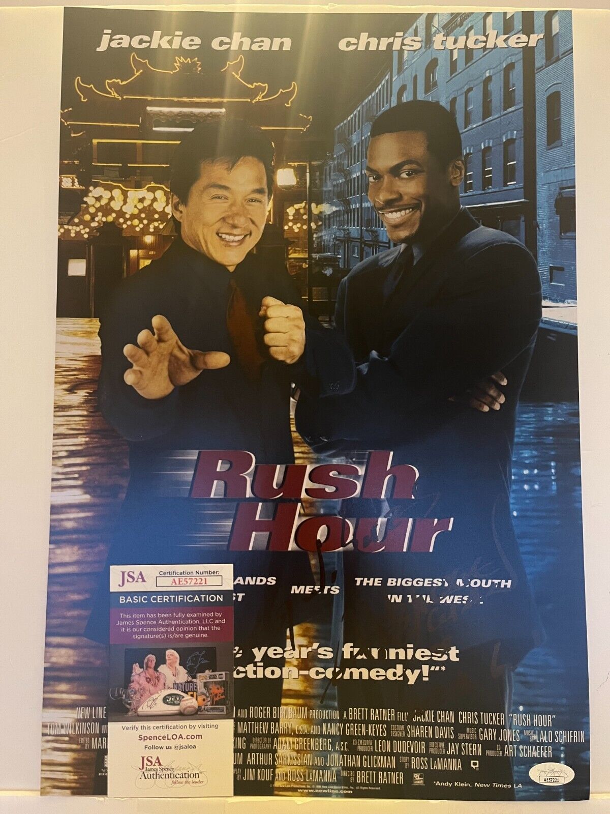 Signed Rush Hour 12x18 Photo Actor Jackie Chan JSA