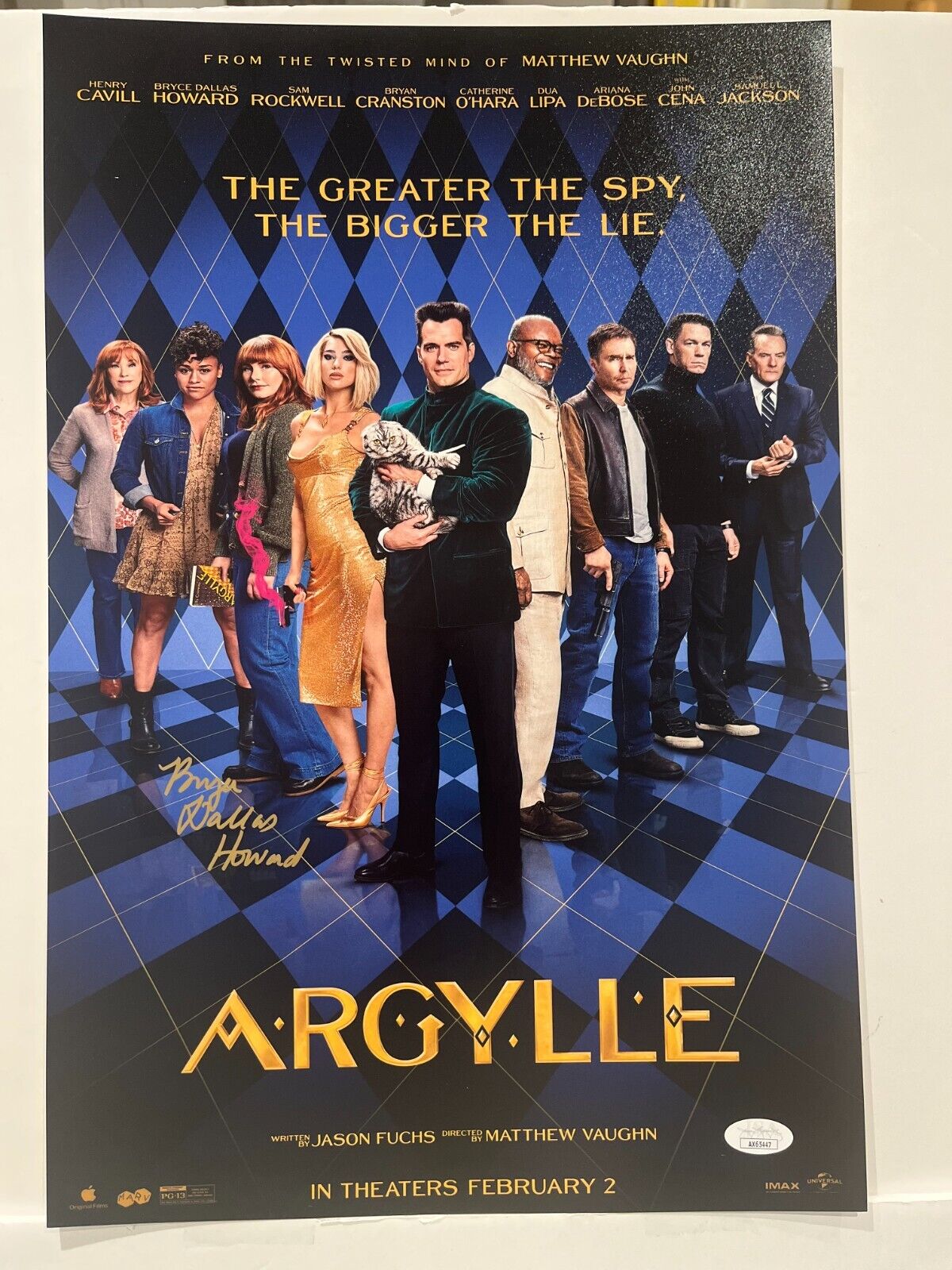 Signed Bryce Dallas Howard Argylle 12x18 Photo Actress JSA 3