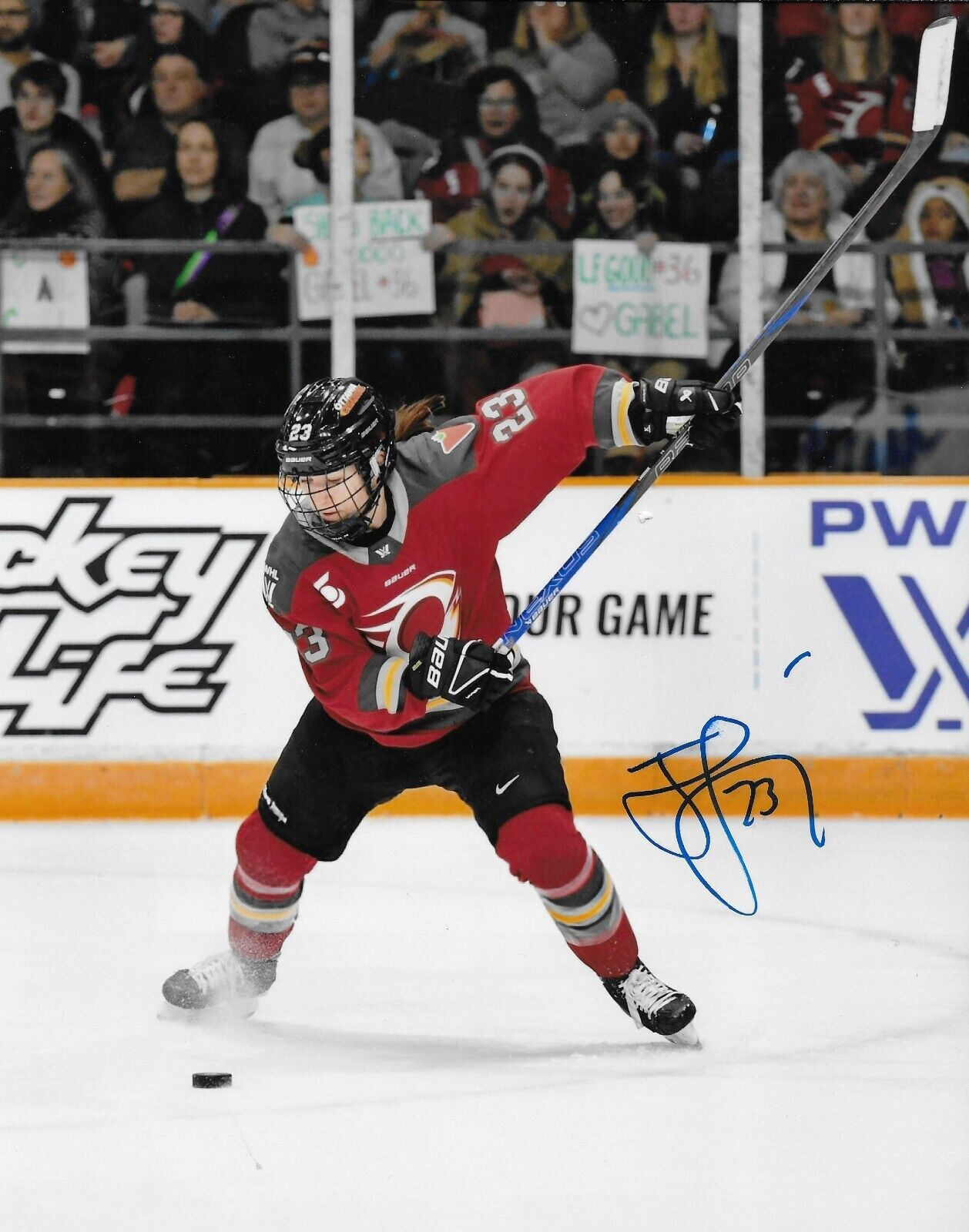 Signed Jocelyne Larocque PWHL Ottawa Charge Autographed 8x10 Photo #1 Original