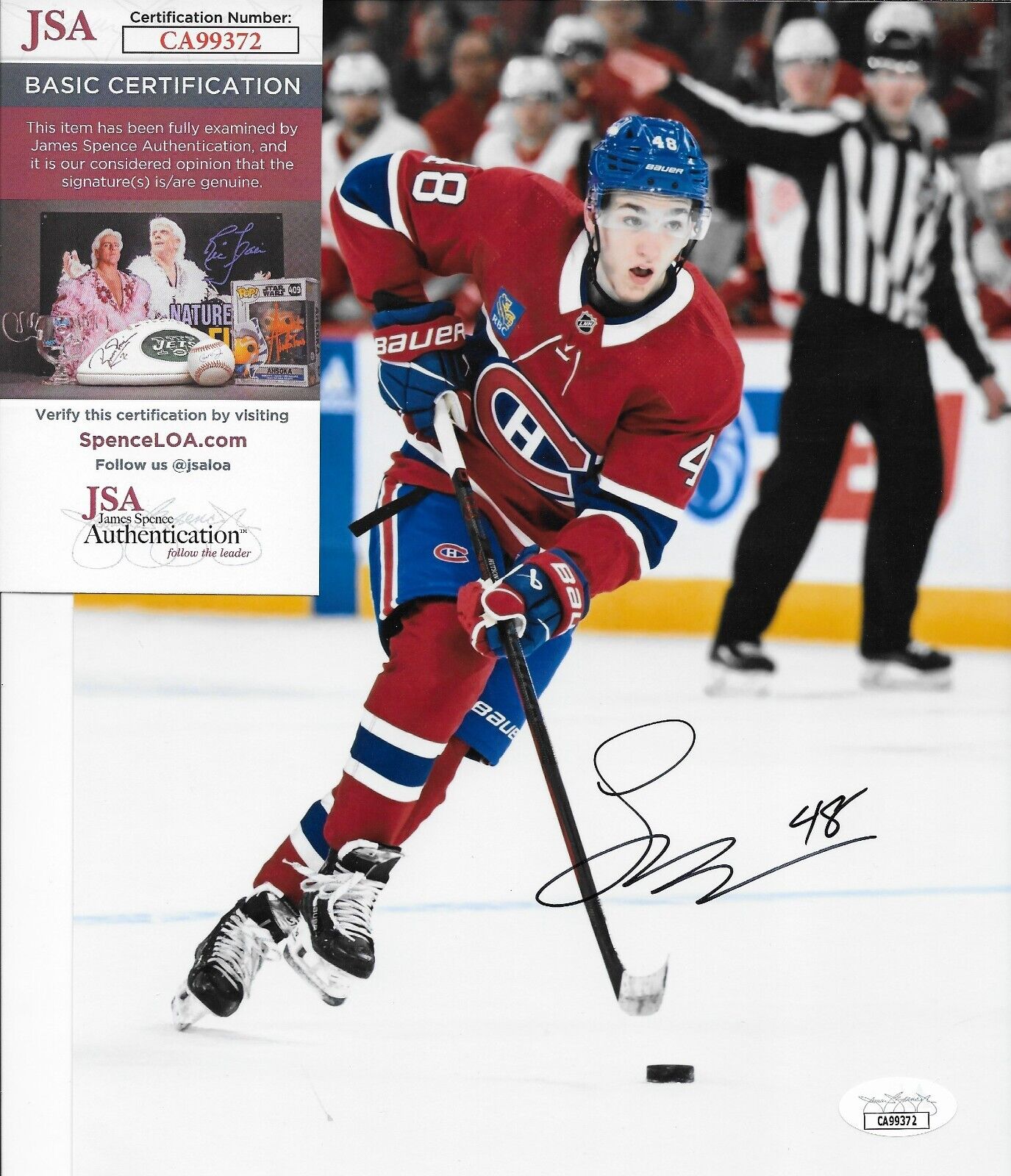 Signed Lane Hutson Montreal Canadiens 8x10 Photo #2 Original JSA Authentication