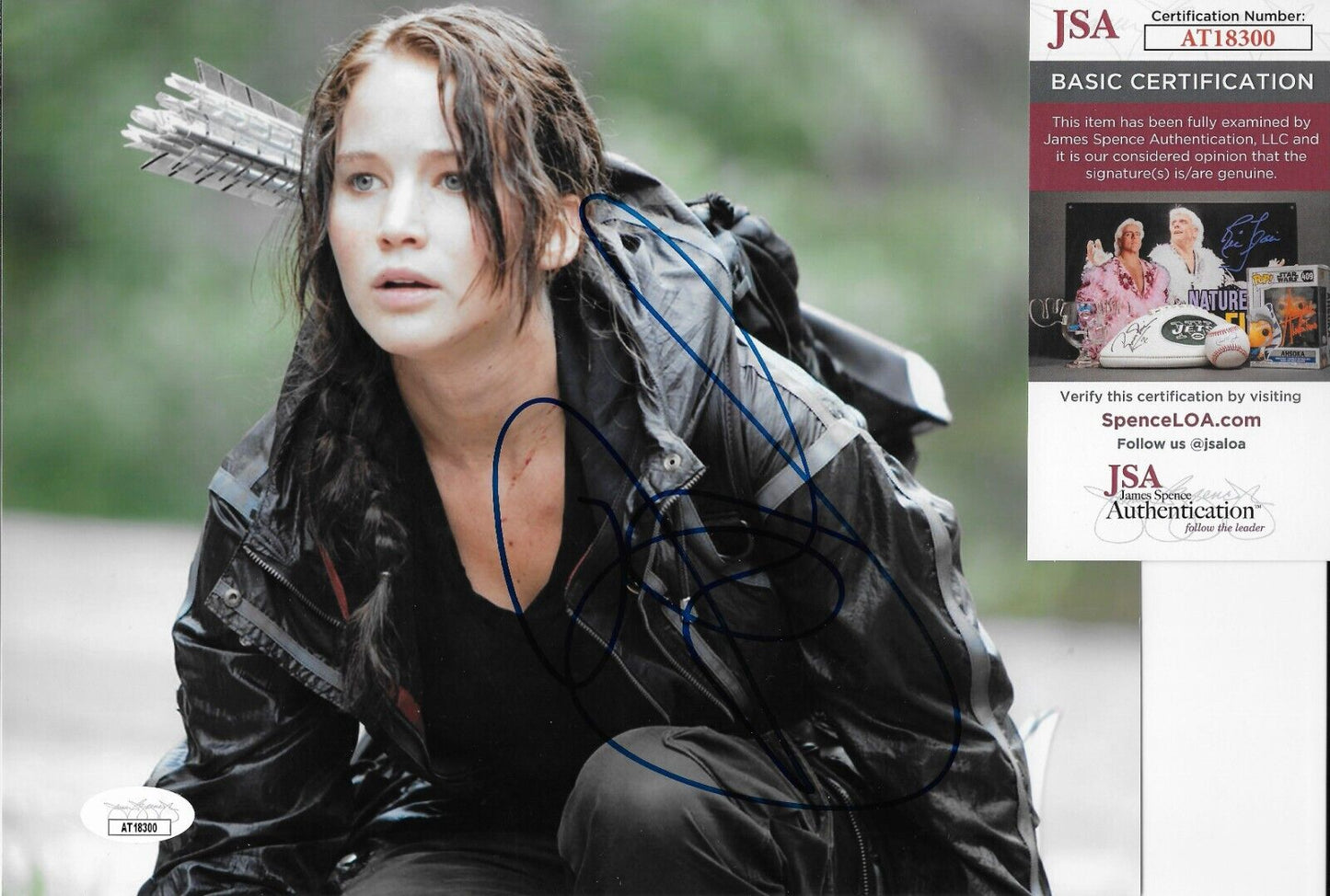 Signed Jennifer Lawrence Hunger Games 8x10 Photo #1 with JSA Authentication