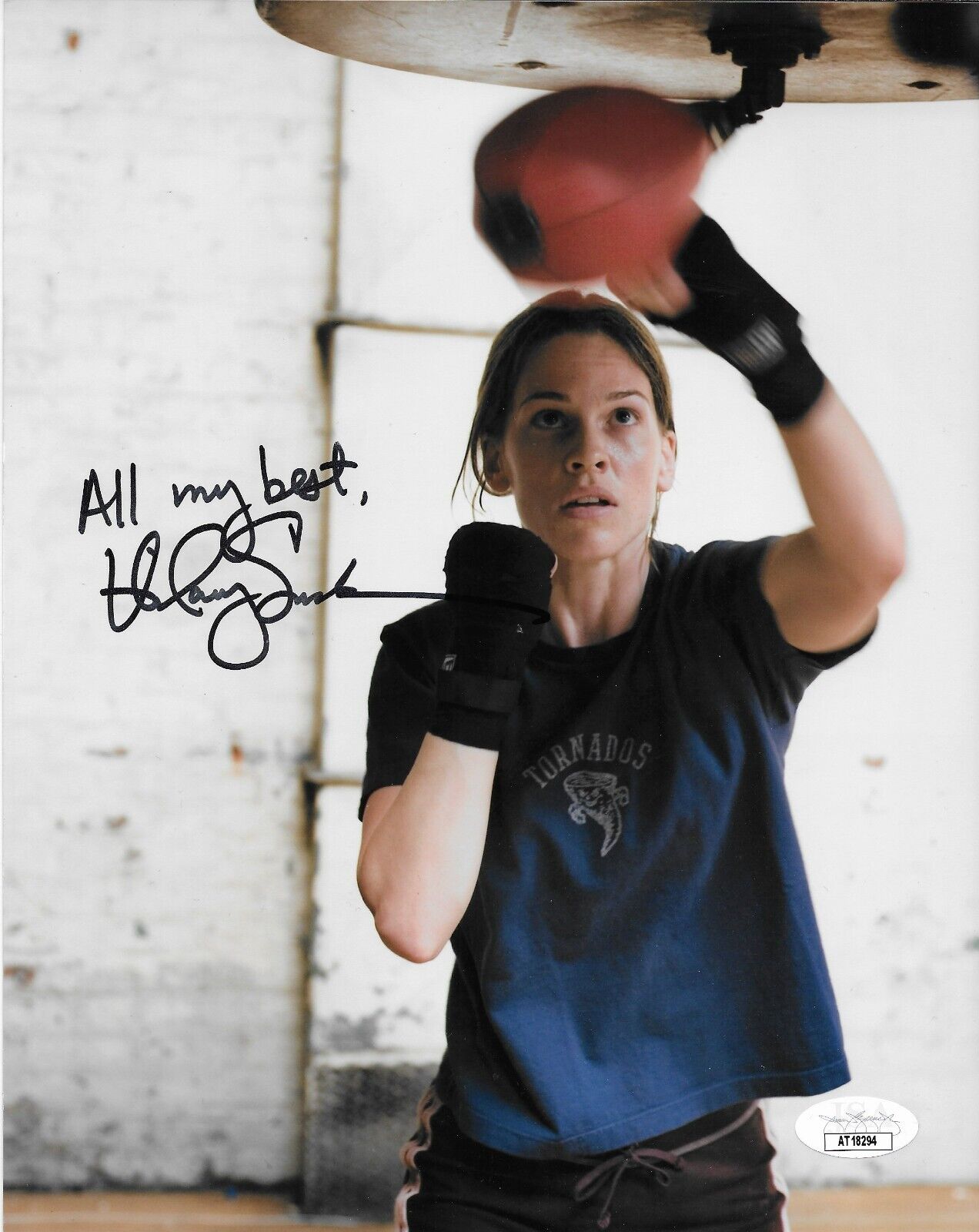 Signed Hilary Swank Million Dollar Baby 8x10 Photo #1 with JSA Authentication
