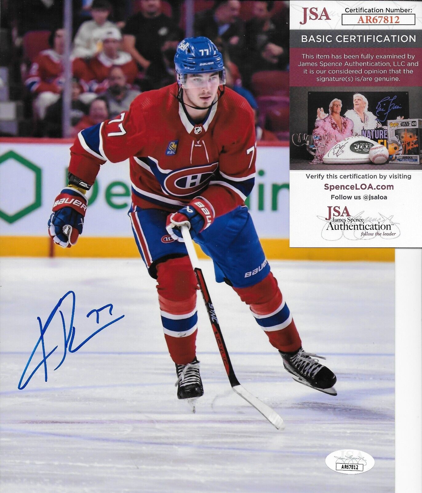 Signed Kirby Dach Montreal Canadiens 8x10 Photo #4 Original w JSA Authentication